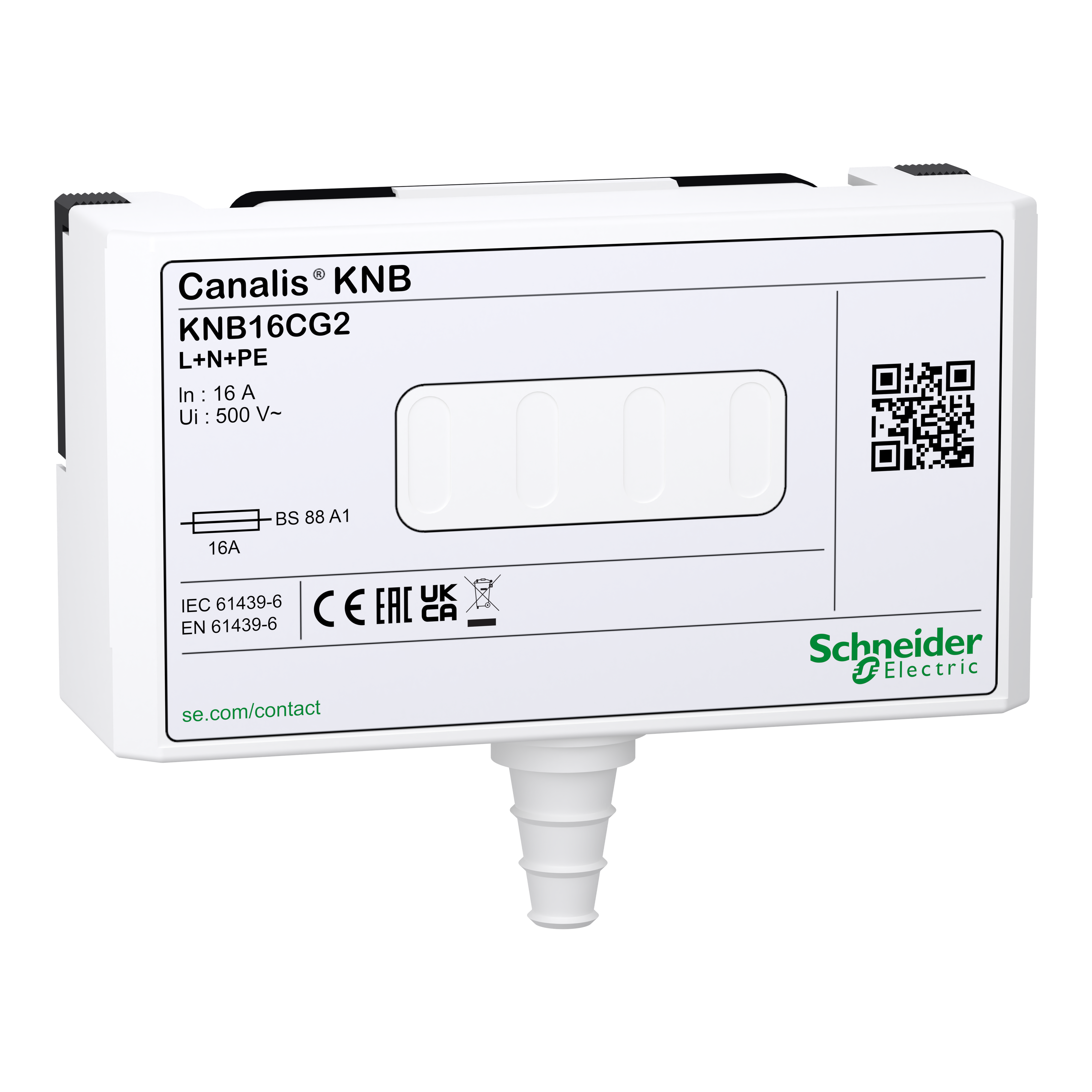 SCHNEIDER ELECTRIC - Canalis - Unità di derivazione per fusibili BS88 - A1 - 16 A -L +N+ +PE