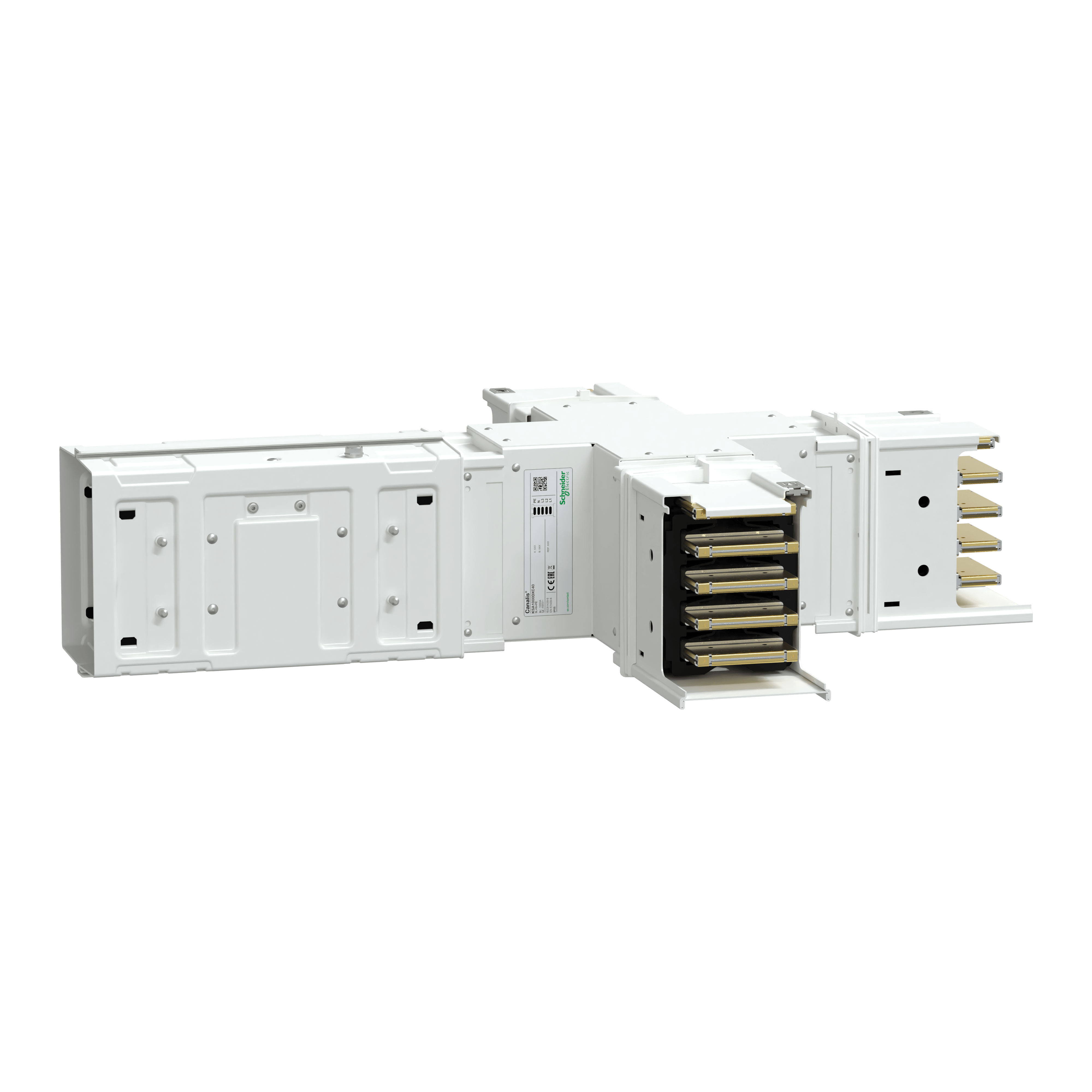 SCHNEIDER ELECTRIC - Canalis - Elemento a croce KSA1000, alluminio, 1000A, dimensioni fisse (A/B/C/D 290 mm), 3L+N+PE, bianco RAL9001