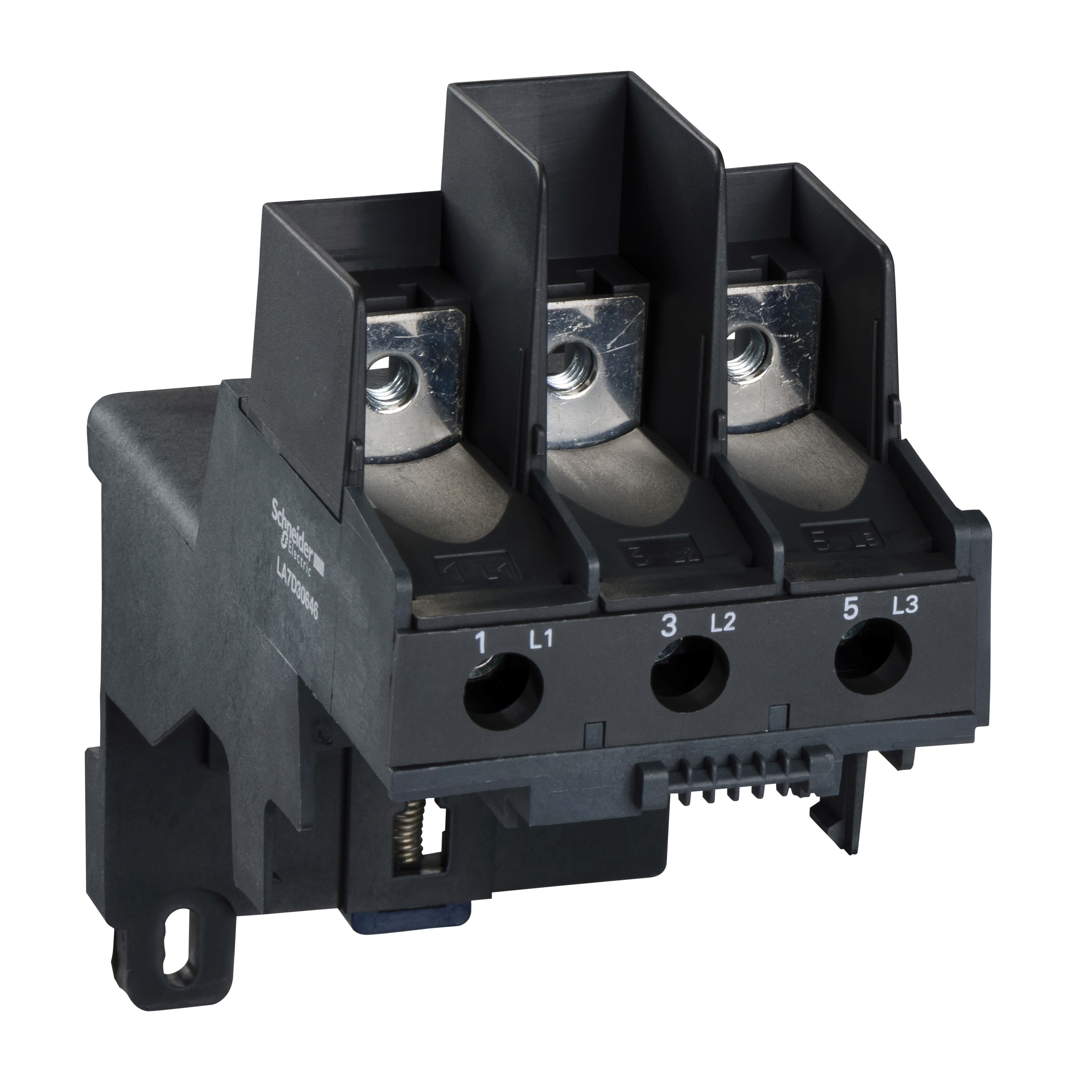 SCHNEIDER ELECTRIC - Adapter terminal block,TeSys Deca,for separate mounting of LR2D3**/LR3D3**,lugs connection