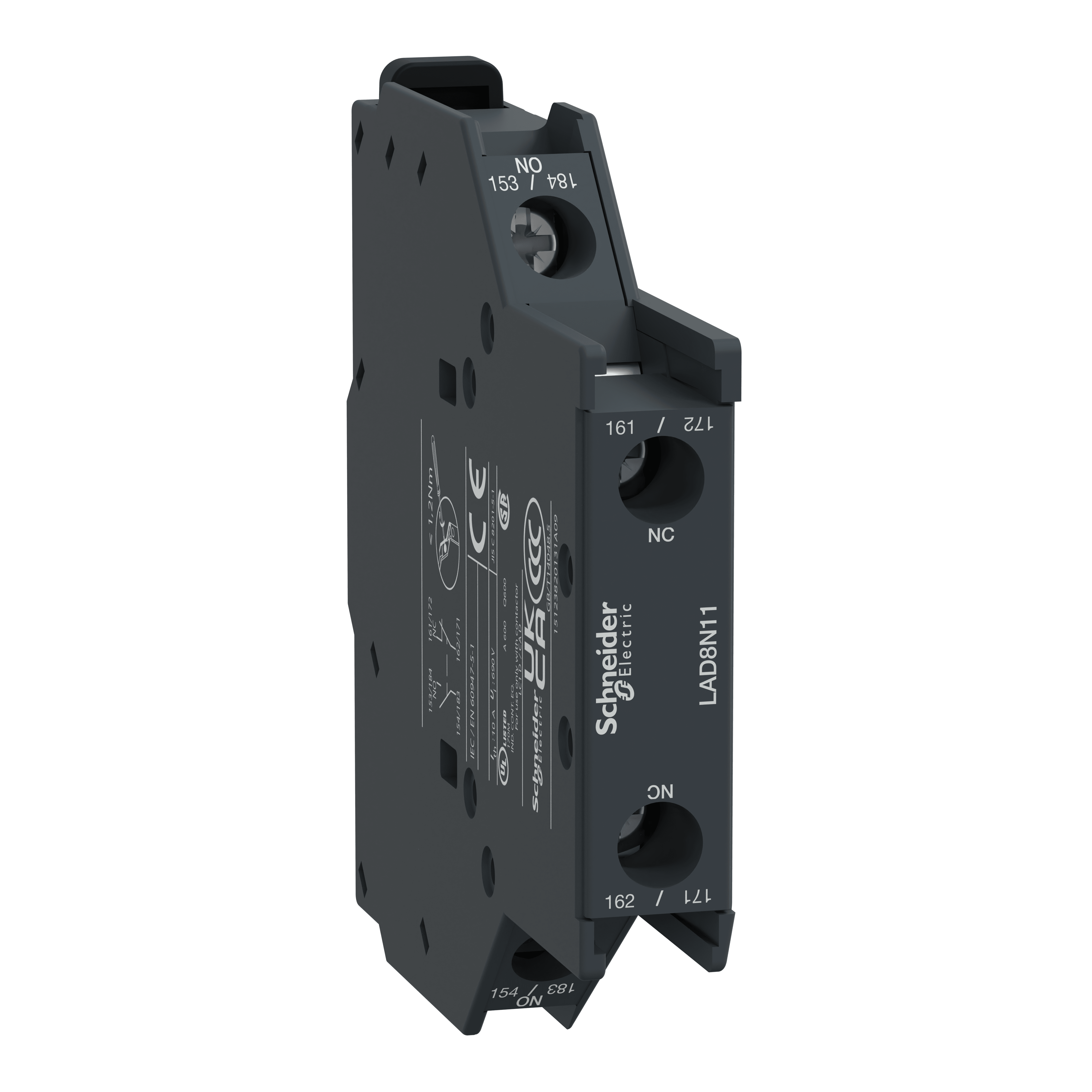 SCHNEIDER ELECTRIC - Blocco contatti ausiliari TeSys - 1NO + 1NC - Morsetti a vite