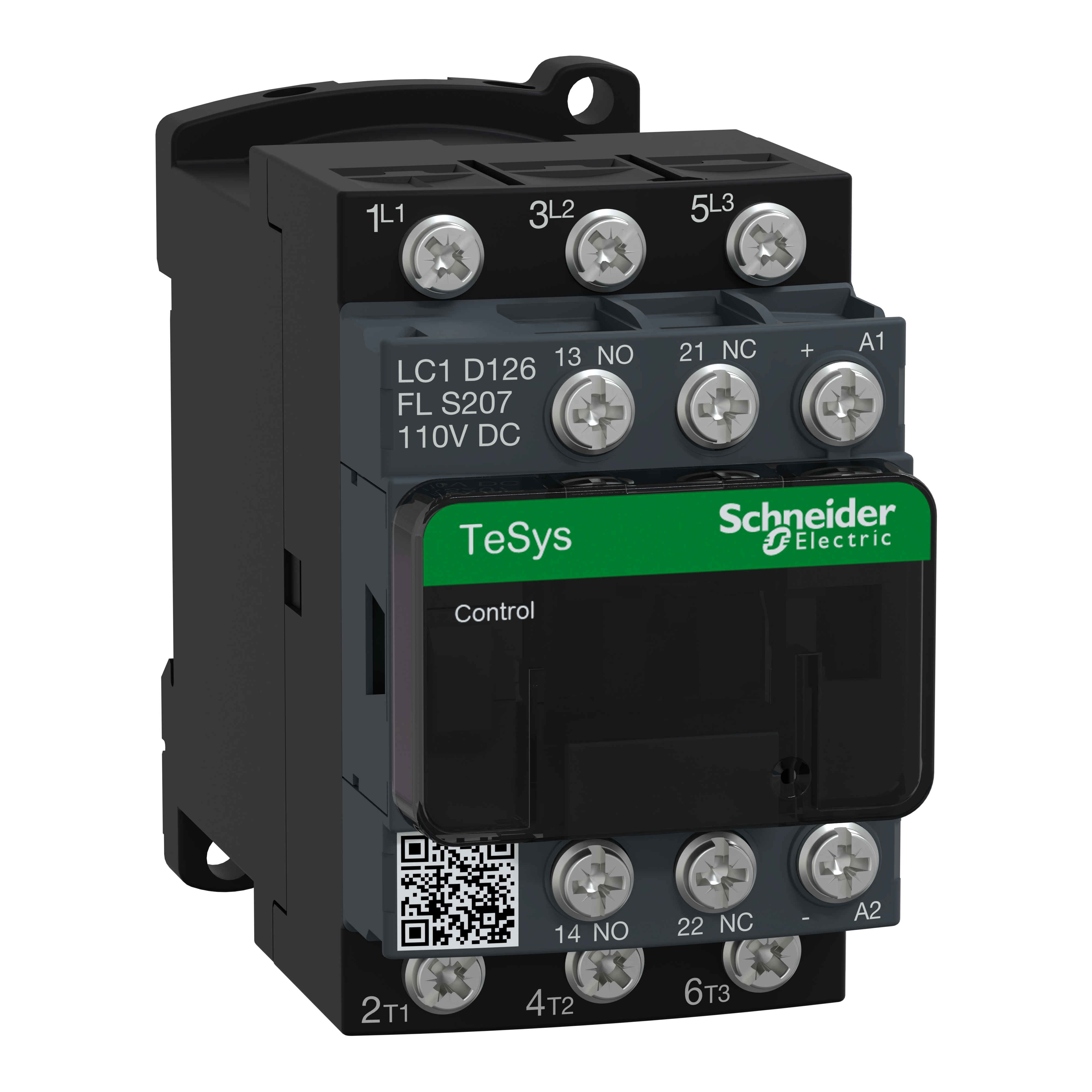 SCHNEIDER ELECTRIC - Contattore, TeSys Deca, serie ferroviaria S207, 3 poli (3 NO), AC-3/AC-3e, 12 A, <=440 V, bobina a basso consumo da 110 V CC, morsetti ad occhiello