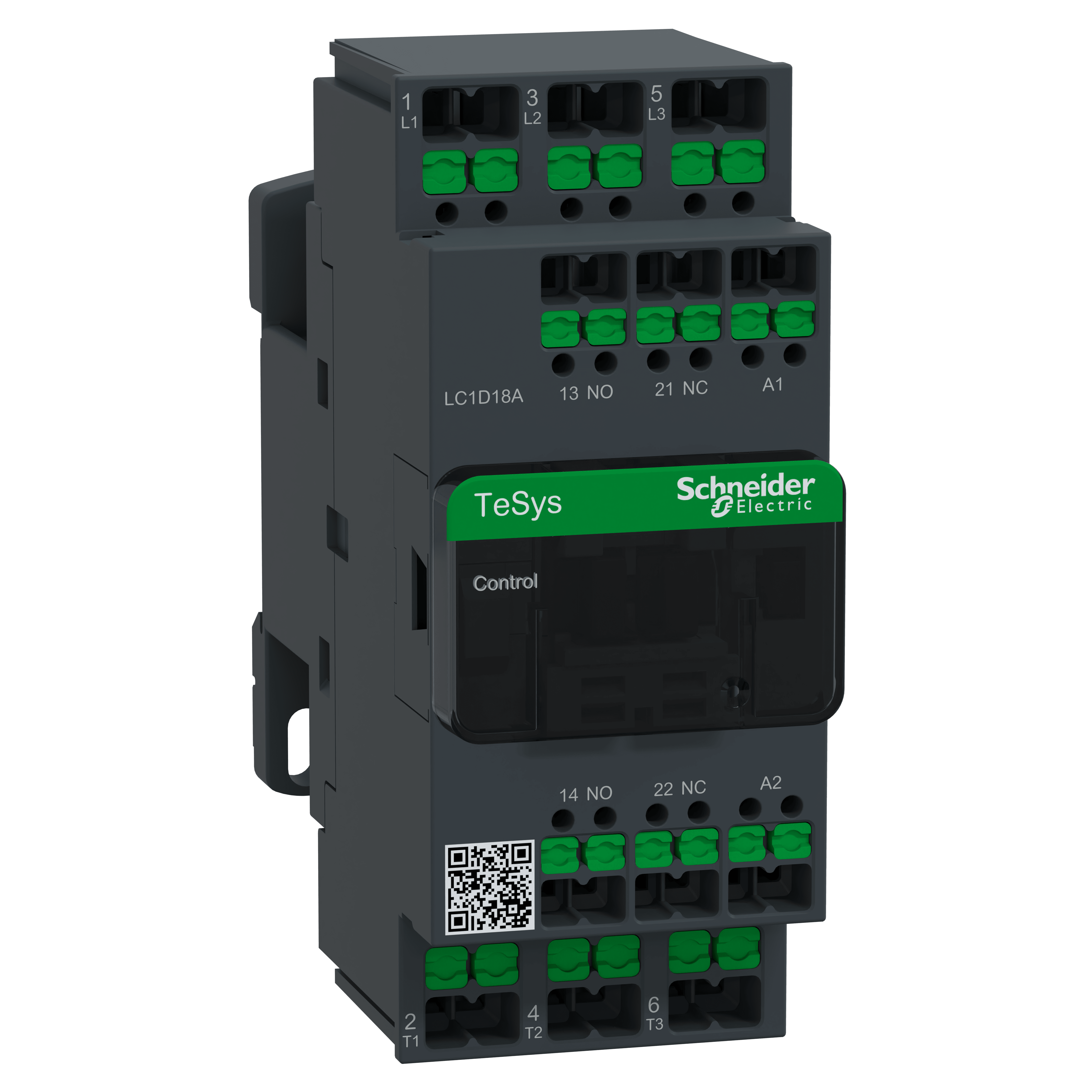 SCHNEIDER ELECTRIC - Contattore, TeSys Deca, 3P(3NO), AC-3/3e, <=440V, 18A, bobina 127V AC 50/60Hz, terminali SNAP IN