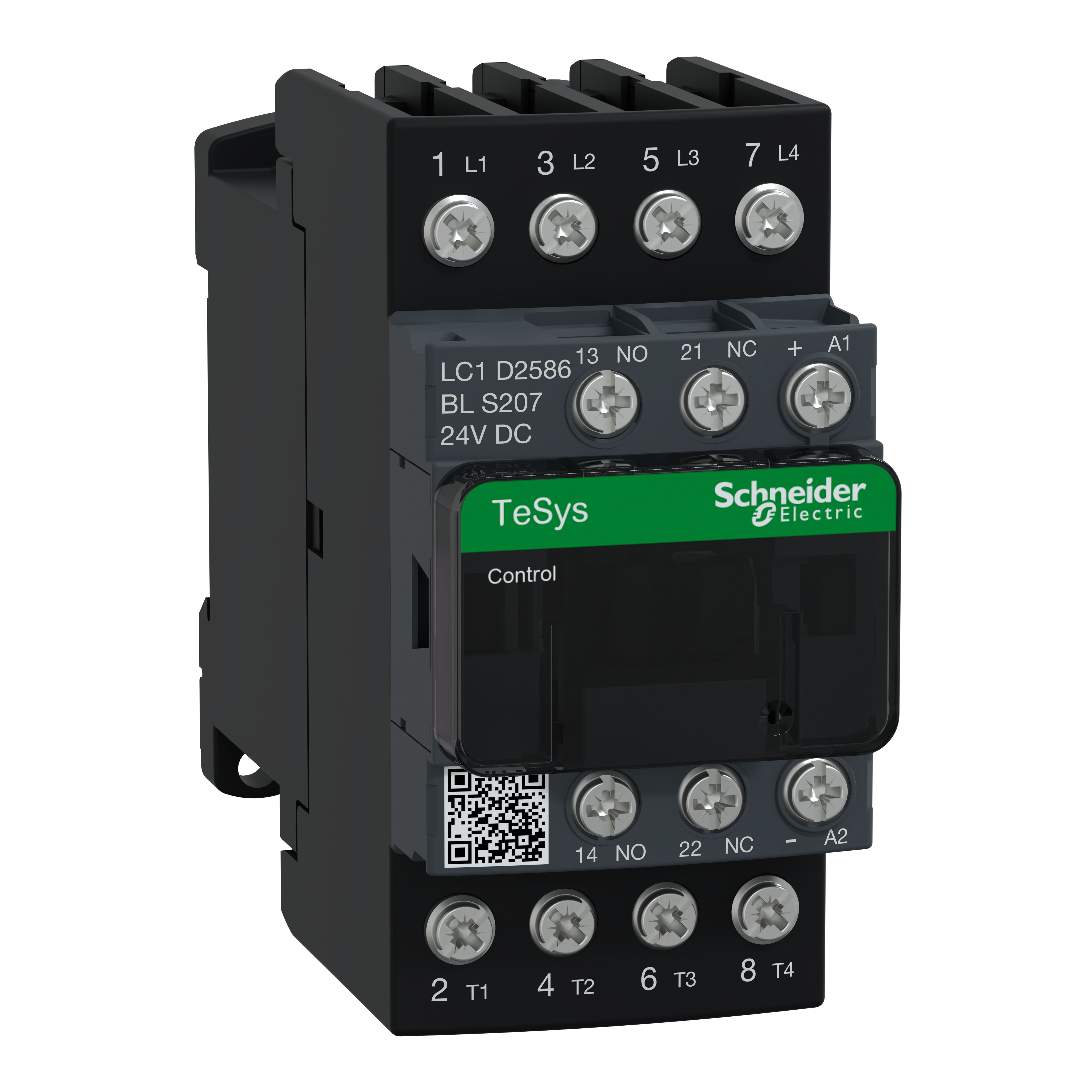 SCHNEIDER ELECTRIC - Contattore TeSys LC1D 25A 24 vcc ba 4 poli ( 2NA+2NC ) , occhiello , ferroviario
