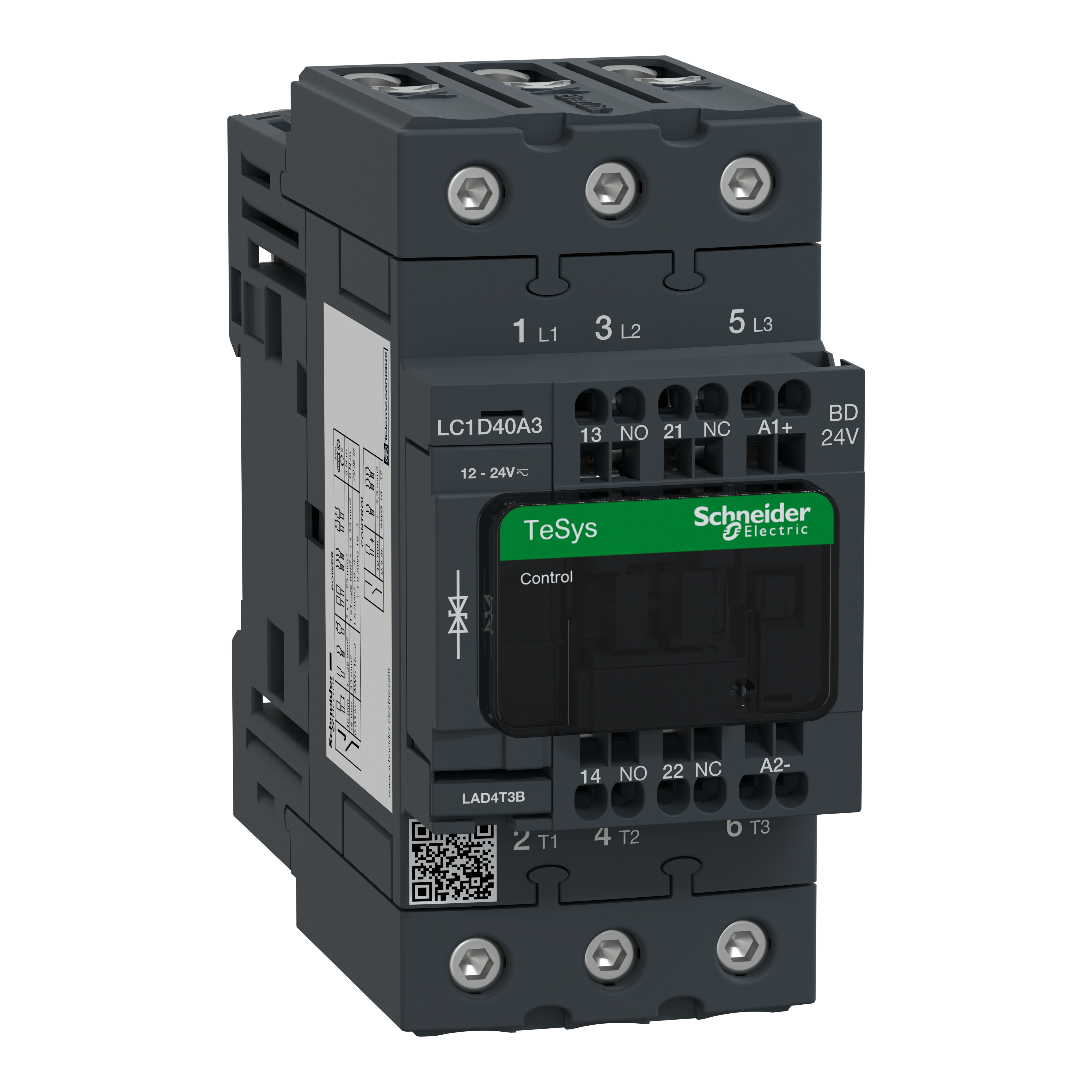 SCHNEIDER ELECTRIC - Contattore TeSys LC1-D - 3 poli - CA-3 440V 40 A - Bobina 24 V CC