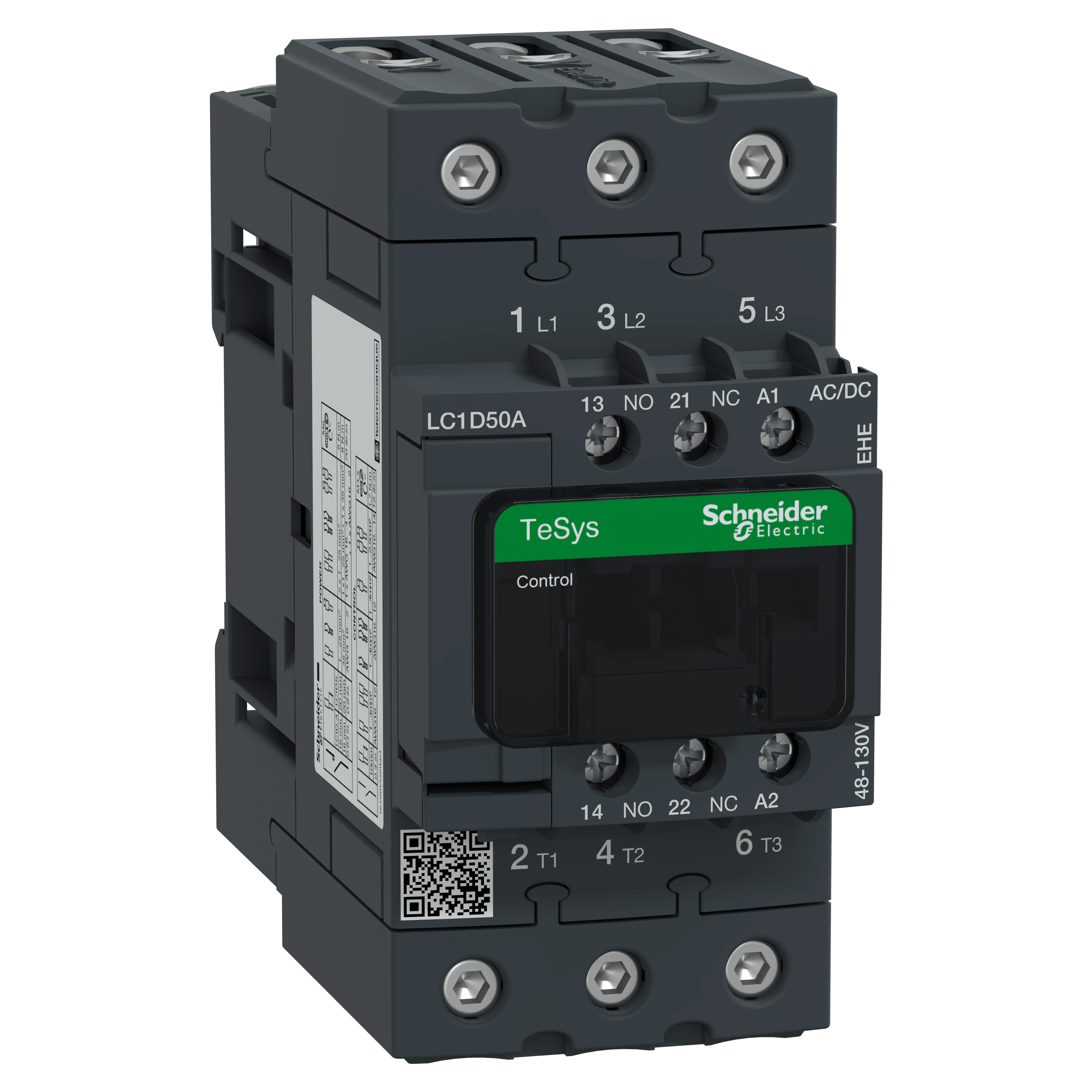 SCHNEIDER ELECTRIC - TeSys D Green contattore - 3P - <= 440 V - 50 A AC-3 - 48...130 V AC/DC