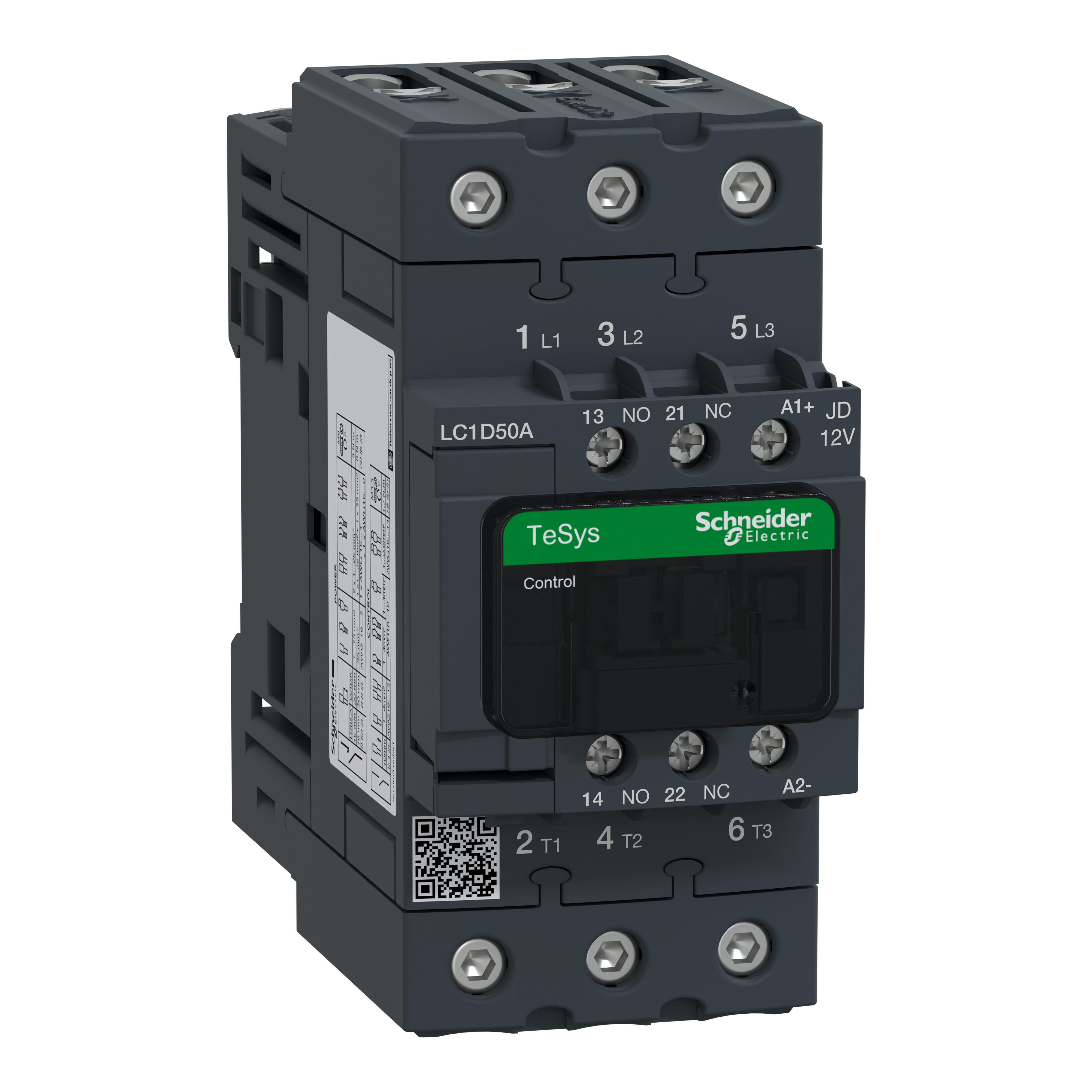 SCHNEIDER ELECTRIC - Contattore TeSys LC1D - 3 poli - AC3 440V 50 A - 12 V CC