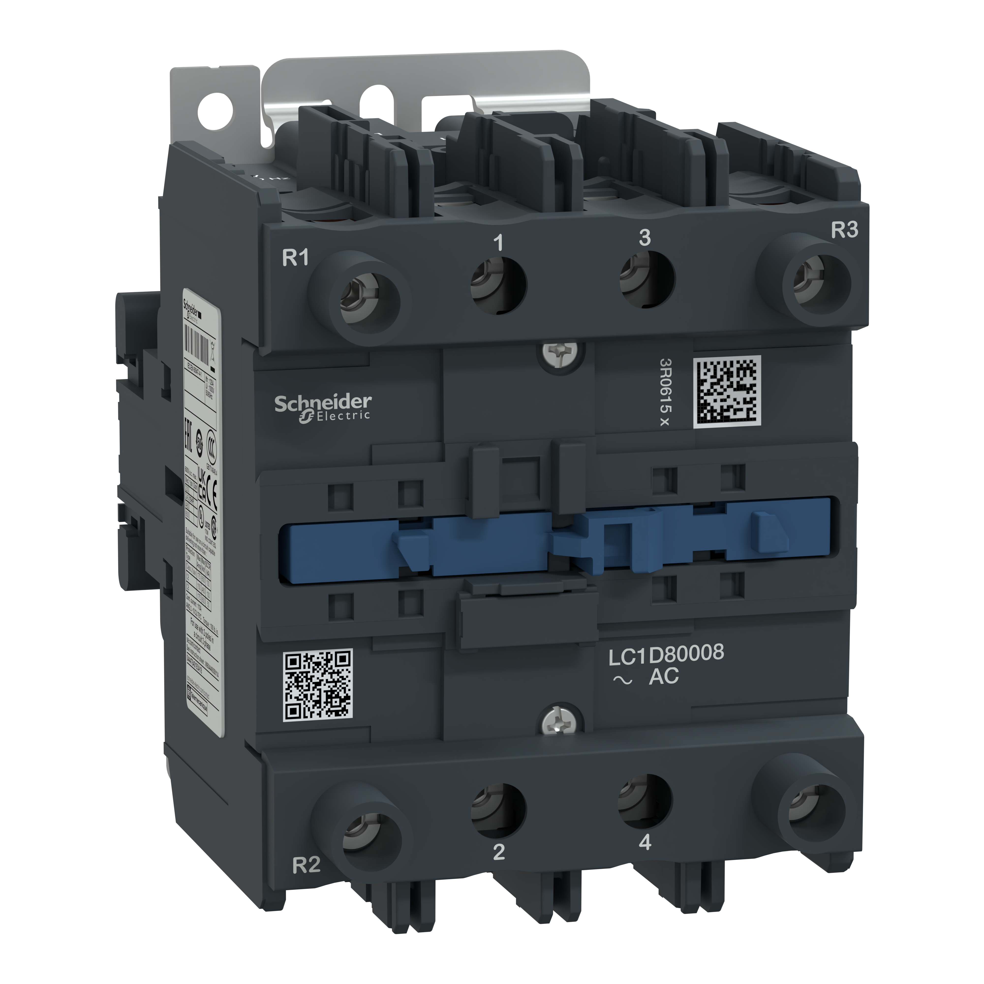 SCHNEIDER ELECTRIC - Contattore TeSys D - 4P (2 NA + 2 NC) - AC1 - <= 440 V 125 A - 120 Vca 50/60 Hz