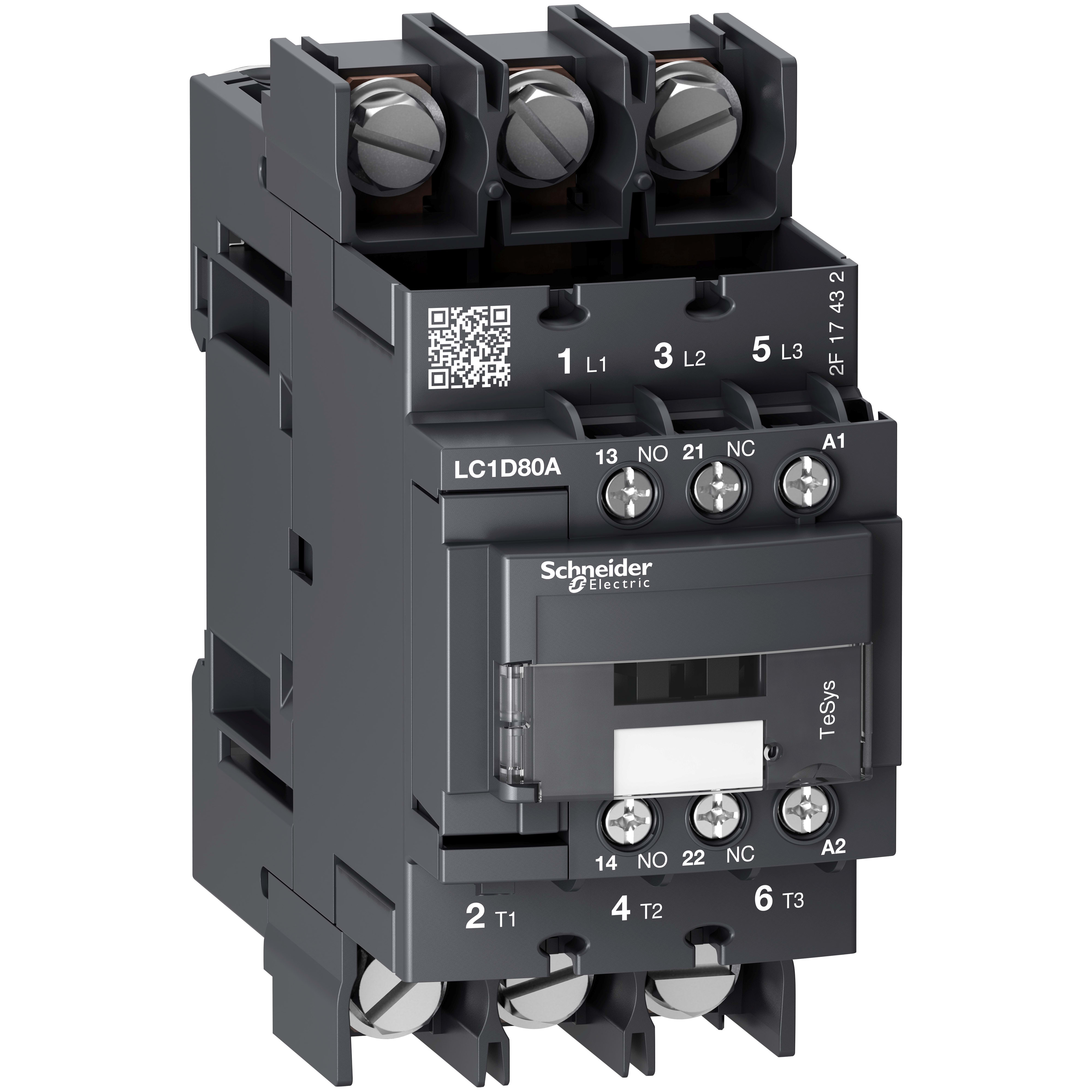 SCHNEIDER ELECTRIC - Contattore, TeSys Deca, 3P(3 NO), AC-3/AC-3e, <=440V, 66A,bobina  208V AC 60Hz connessioni capicorda