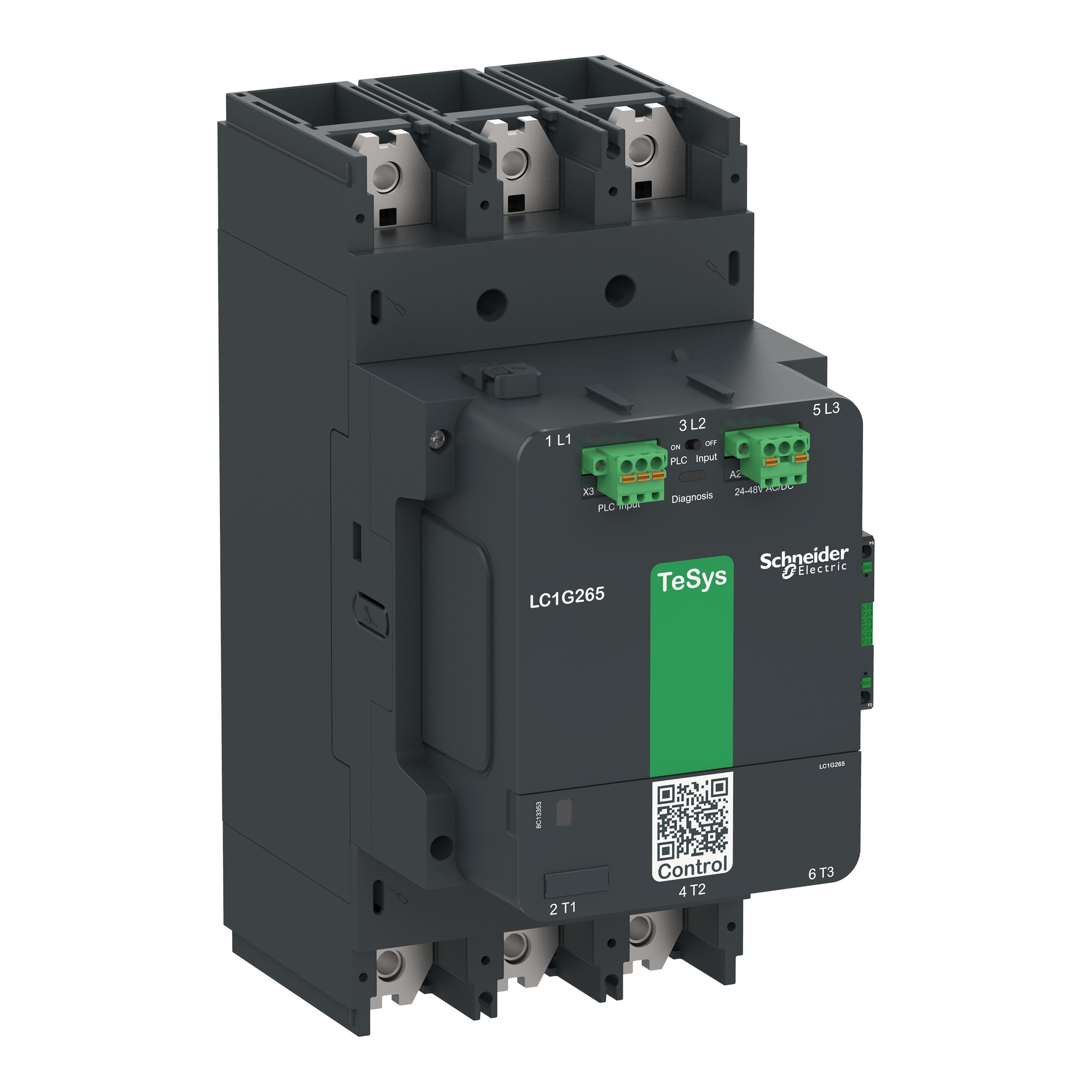 SCHNEIDER ELECTRIC - Contattore elevata potenza TeSys Giga, 3P (3NO), AC3 400A, versione Advanced, bobina elettronica 200…500V AC/DC