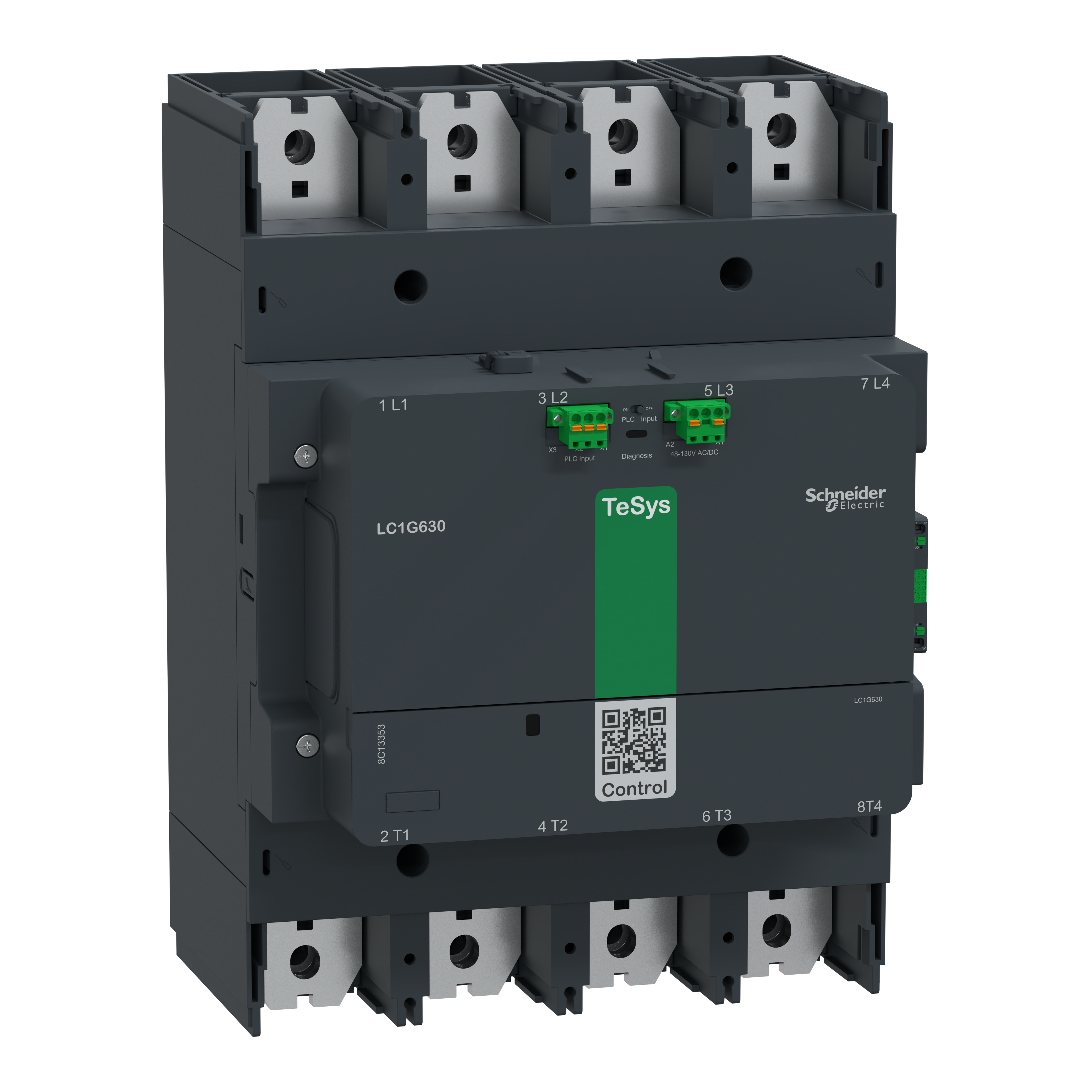 SCHNEIDER ELECTRIC - Contattore elevata potenza TeSys Giga, 4P (4NO), AC1 1050A, versione Advanced, bobina elettronica 200…500V AC/DC