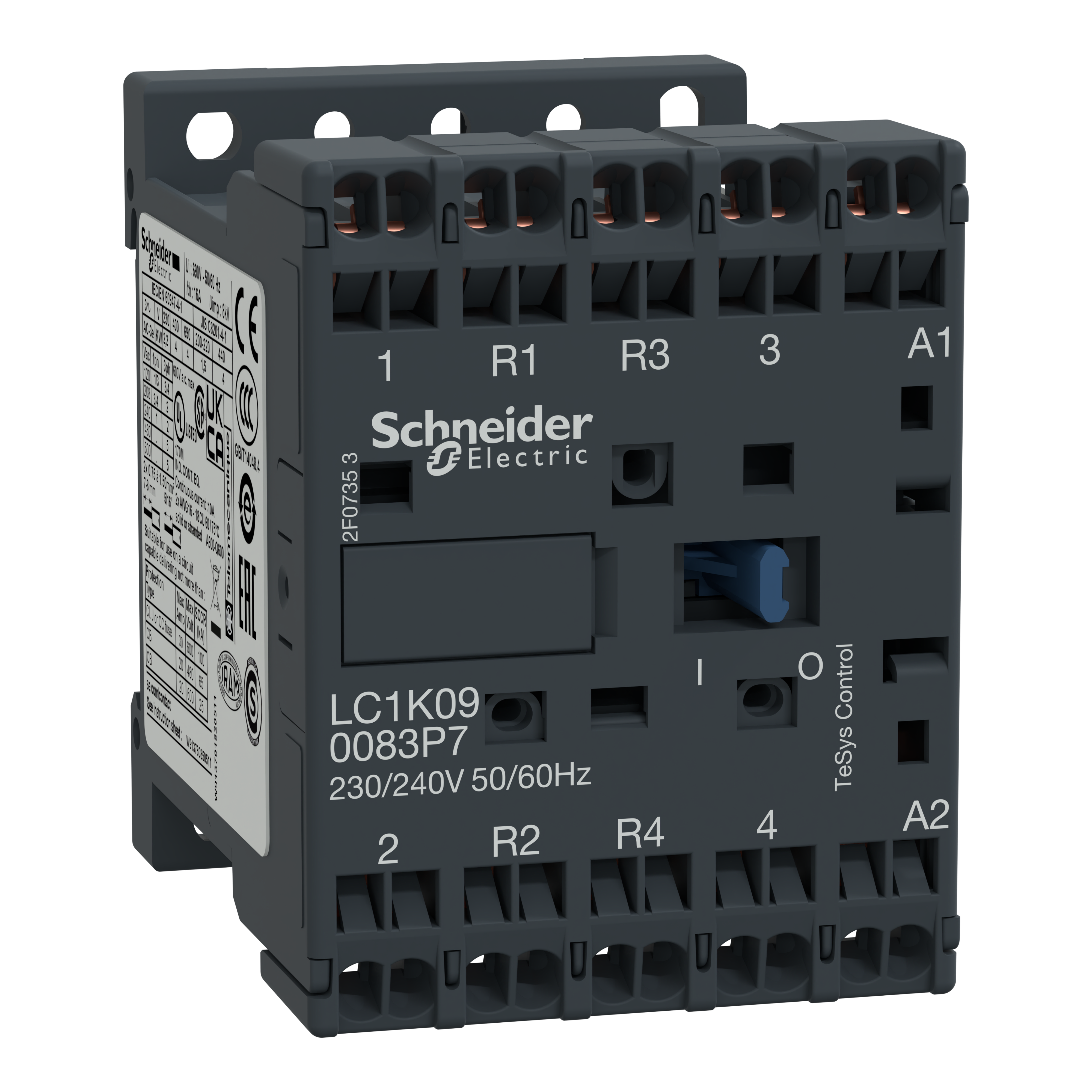 SCHNEIDER ELECTRIC - Contattore TeSys LC1K - 4P(2 NO + 2 NC) - 440 V 20 A - 230 V AC