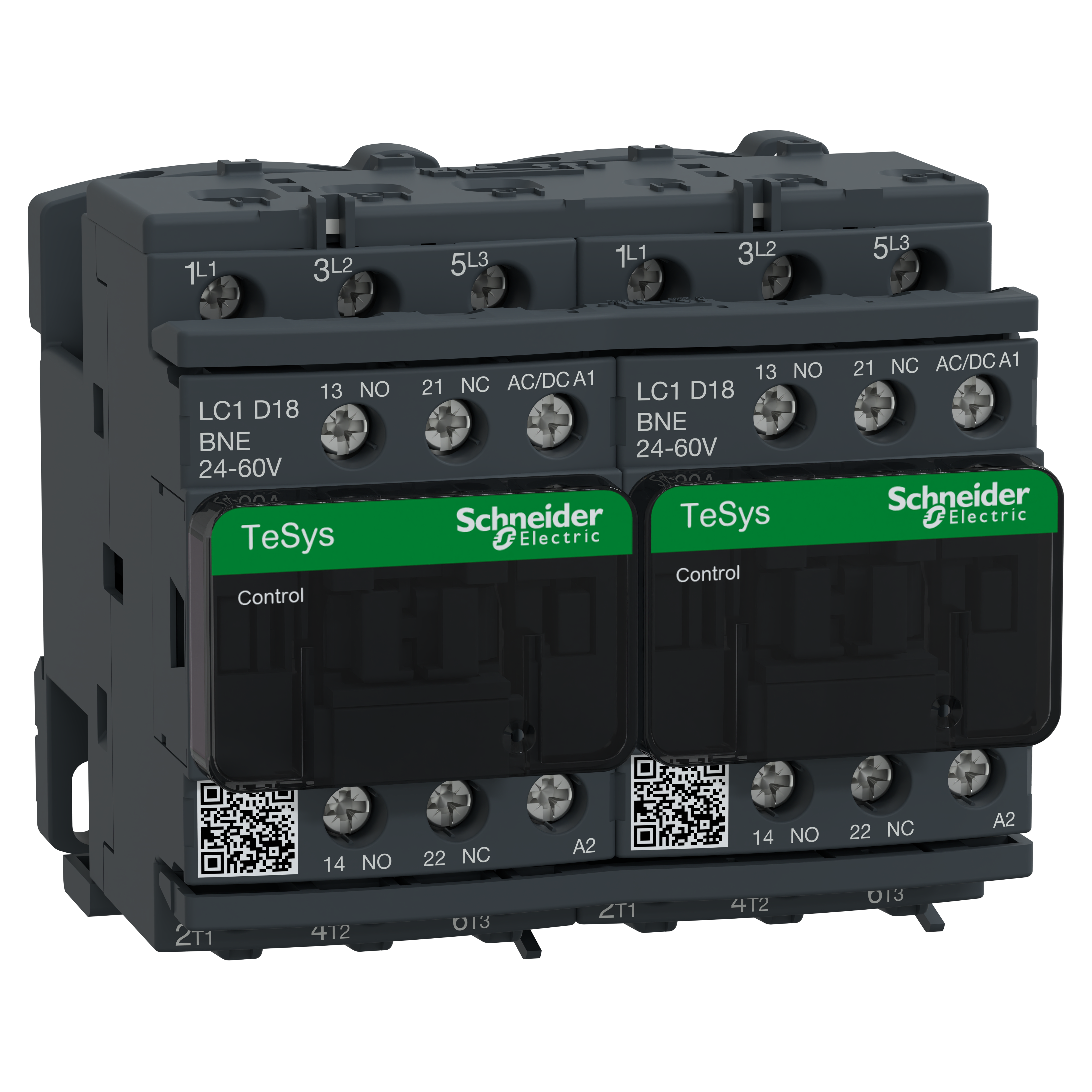 SCHNEIDER ELECTRIC - TeSys D teleinvertitore - 3P - <= 440 V - 18 A AC-3 - 24...60 V AC/DC