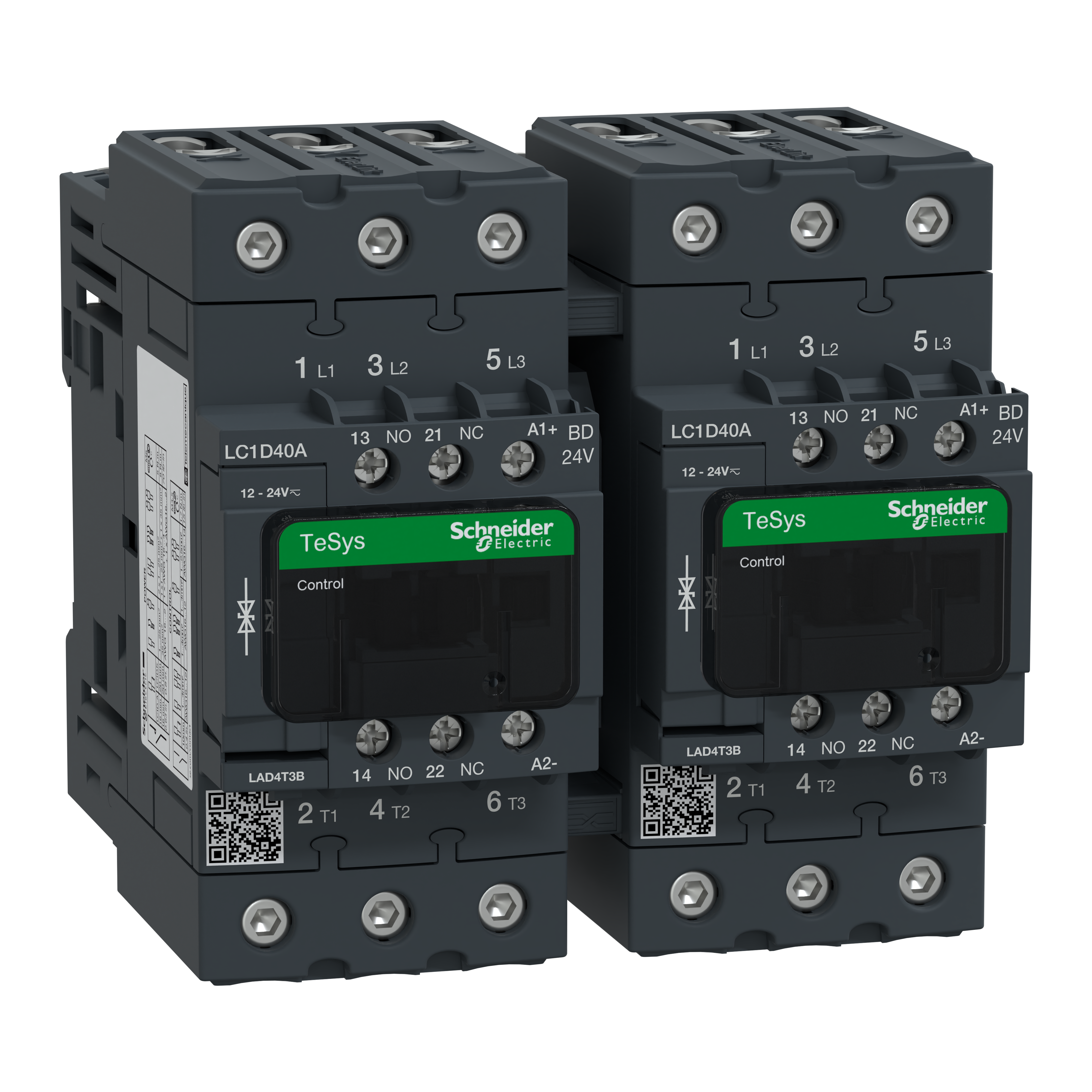 SCHNEIDER ELECTRIC - Teleinvertitore TeSys LC2D - 3 poli - AC3 440 V 40 A - 24 V CC