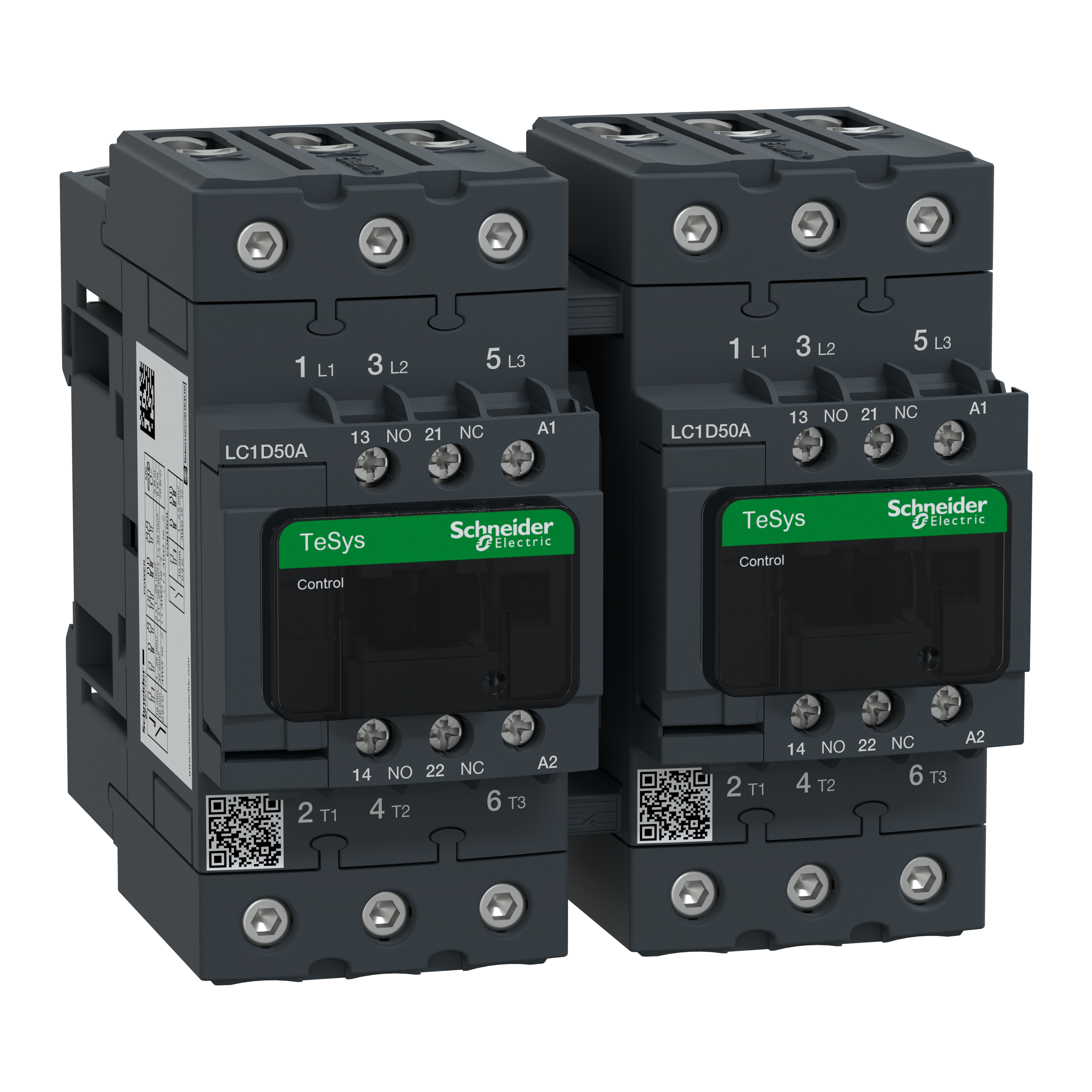SCHNEIDER ELECTRIC - Teleinvertitore TeSys LC2D - 3 poli - AC3 440 V 50 A - 200 V CA