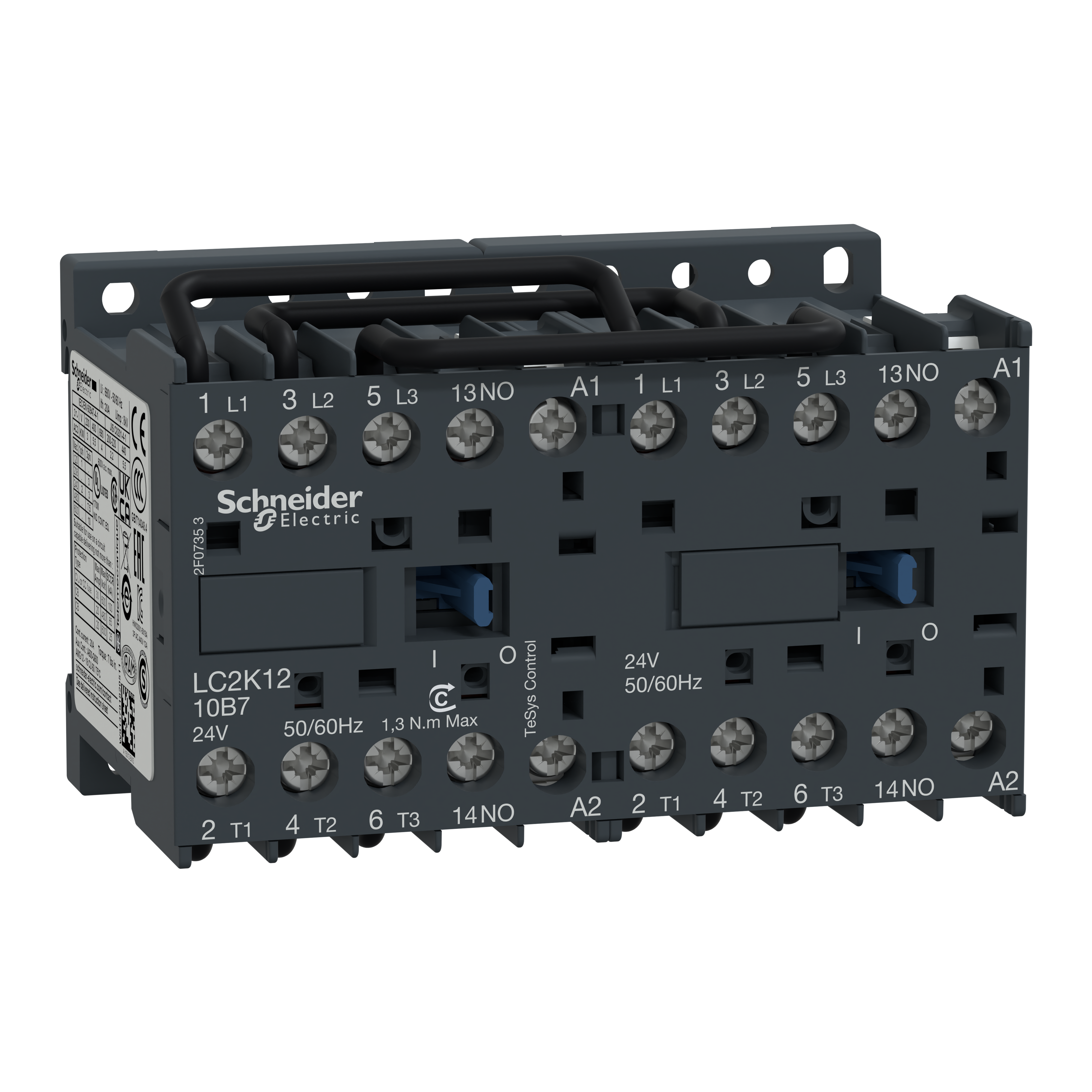 SCHNEIDER ELECTRIC - Teleinvertitore TeSys LC2K - 3 poli - AC3 440V 12 A - 24 V CA