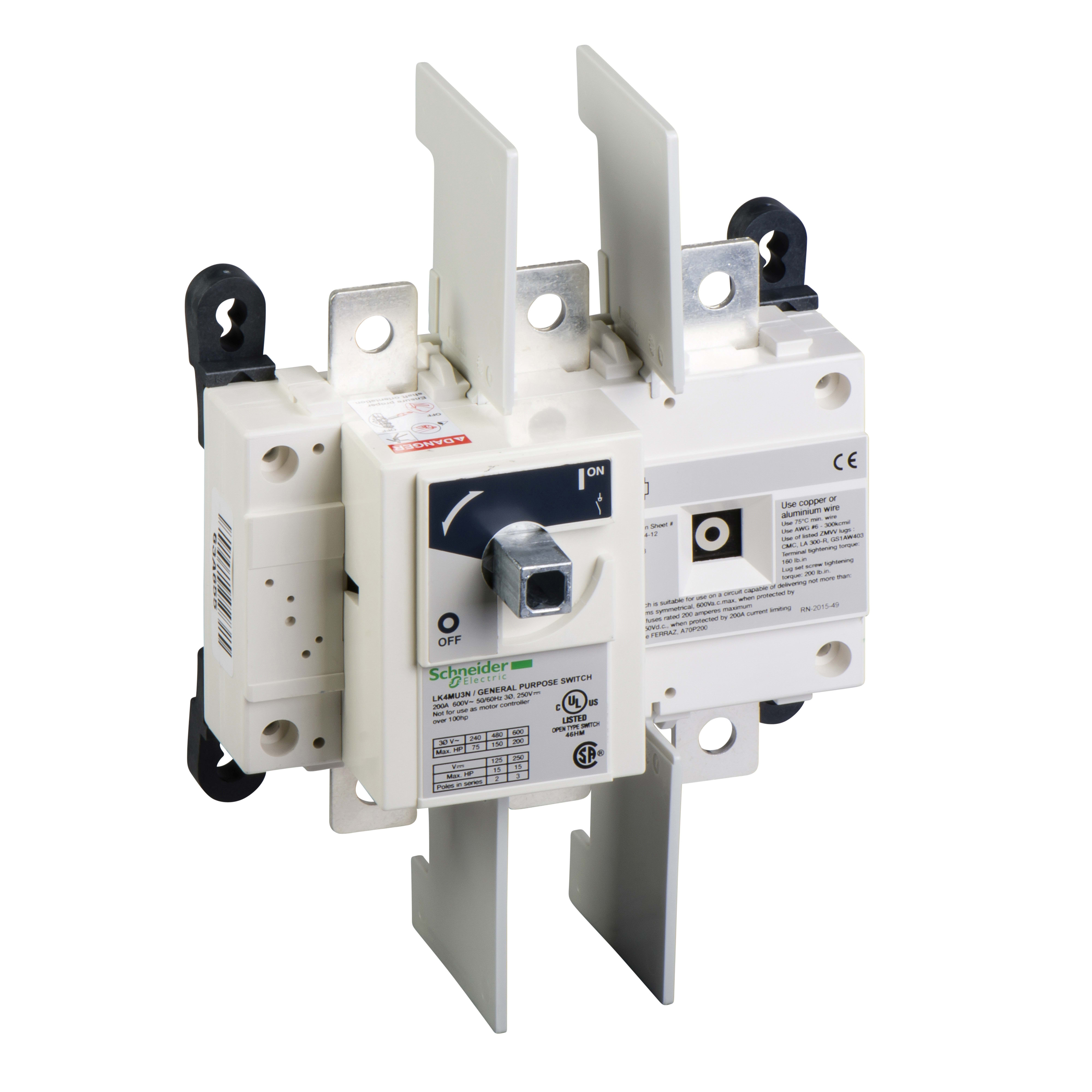 SCHNEIDER ELECTRIC - Tesys LK sezionatore 3P 200 A CA/CC UL