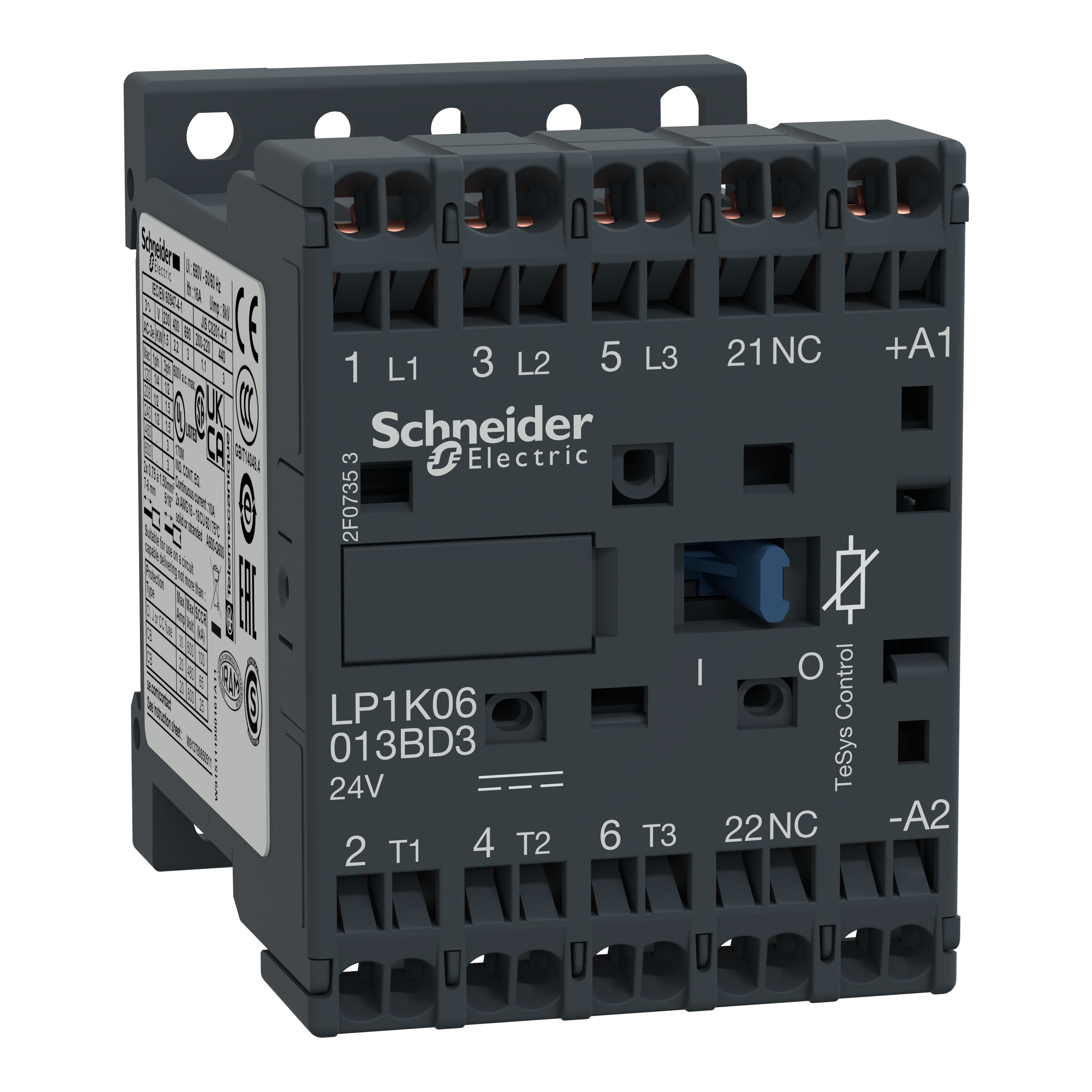 SCHNEIDER ELECTRIC - Contattore TeSys LP1-K - 3 poli - AC3 440V 6 A - 24V CC