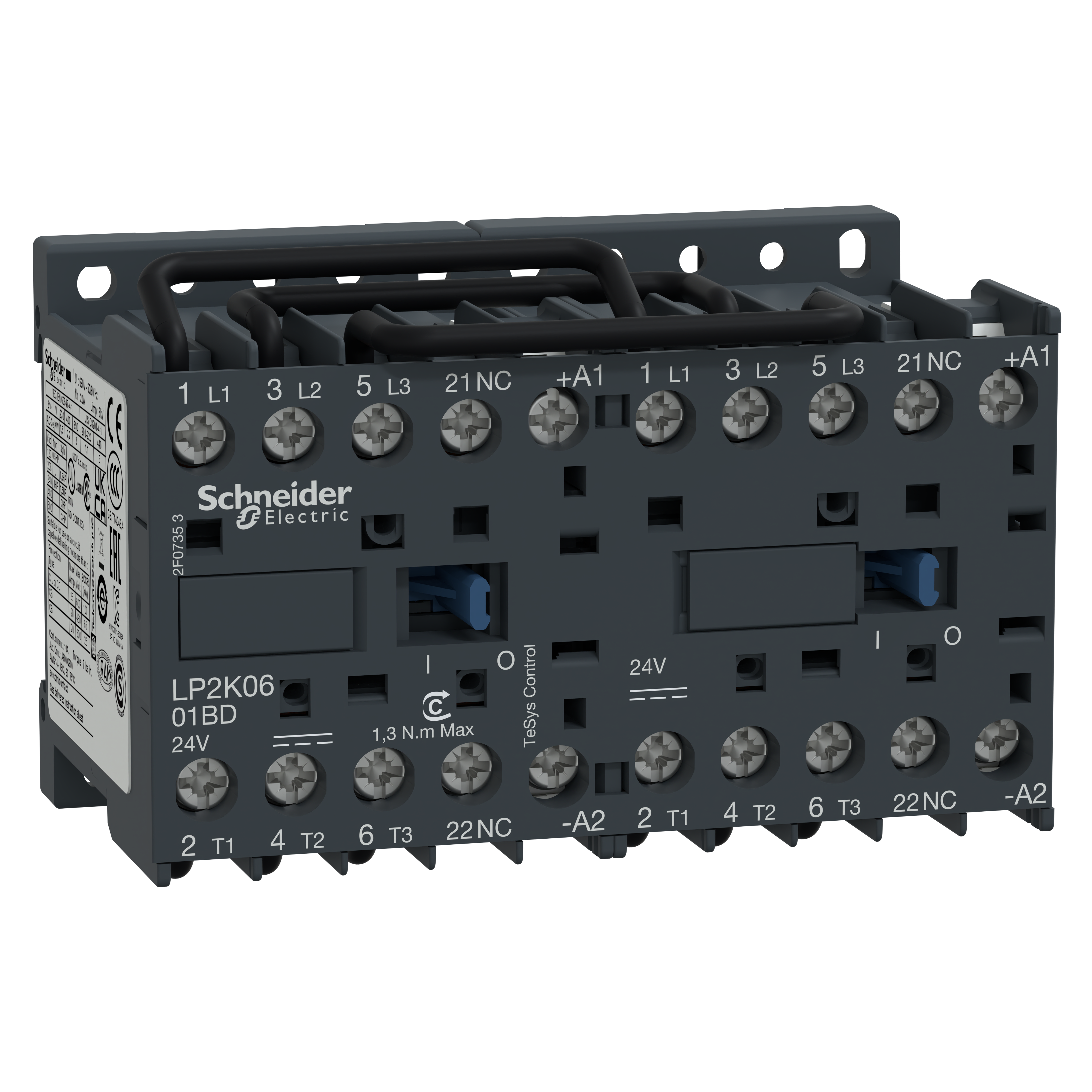 SCHNEIDER ELECTRIC - Teleinvertitore TeSys LP2K - 3 poli - AC3 440V 6 A - 48 V CC