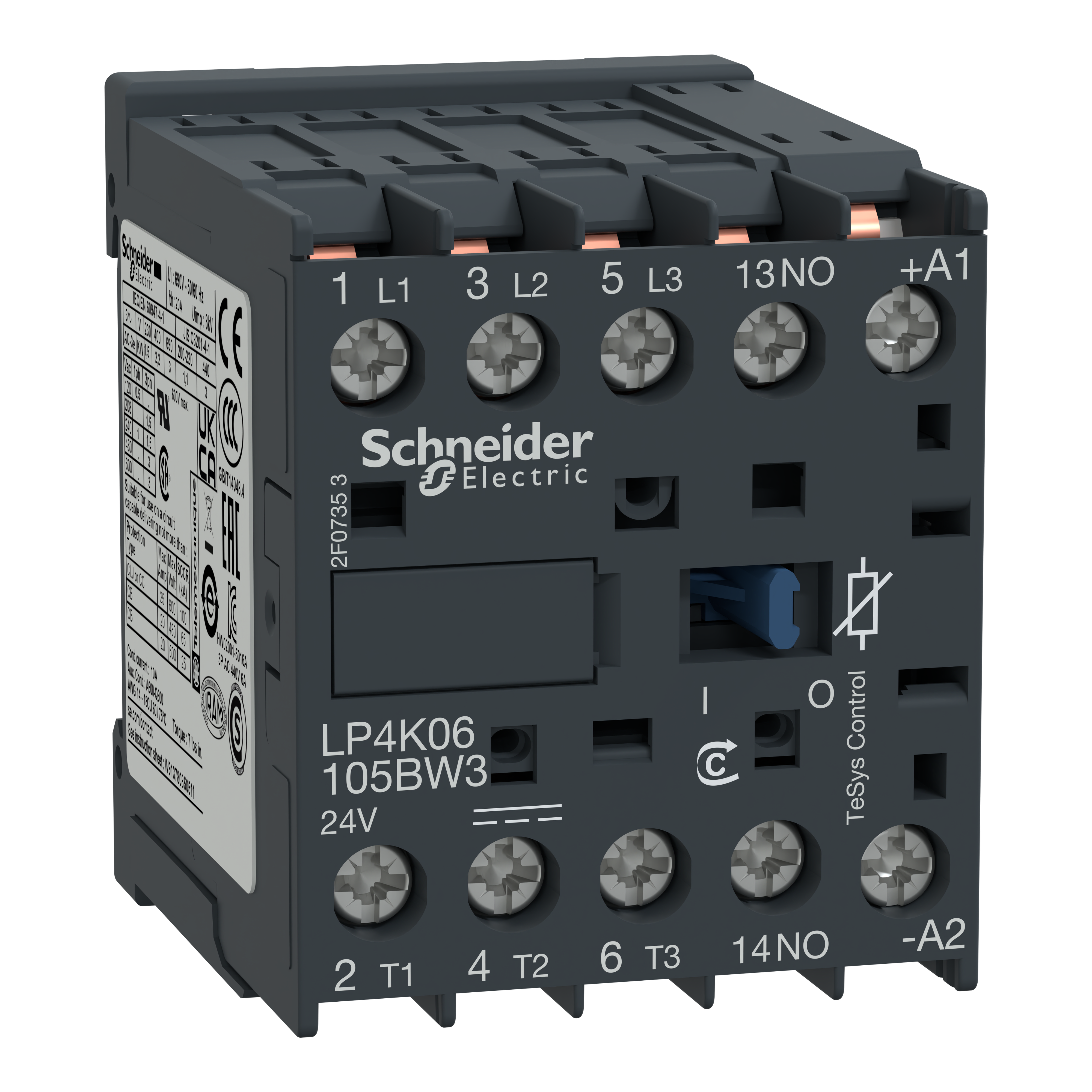 SCHNEIDER ELECTRIC - Contattore TeSys LP4K - 3 poli - AC3 440V 9 A - 24 V CC