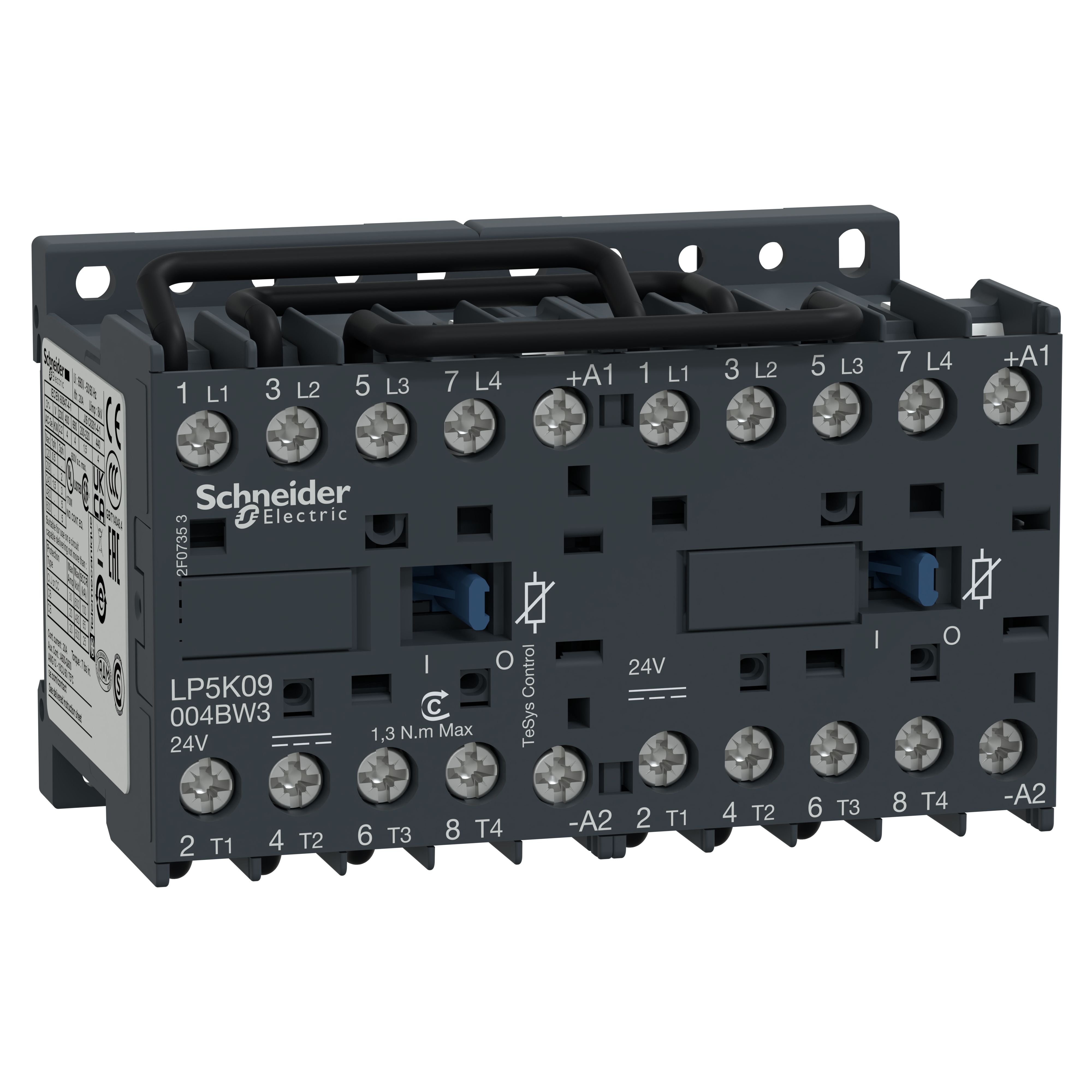 SCHNEIDER ELECTRIC - Teleinvertitore TeSys LP5K - 4 poli - AC1 440V 20 A - 24 V CA