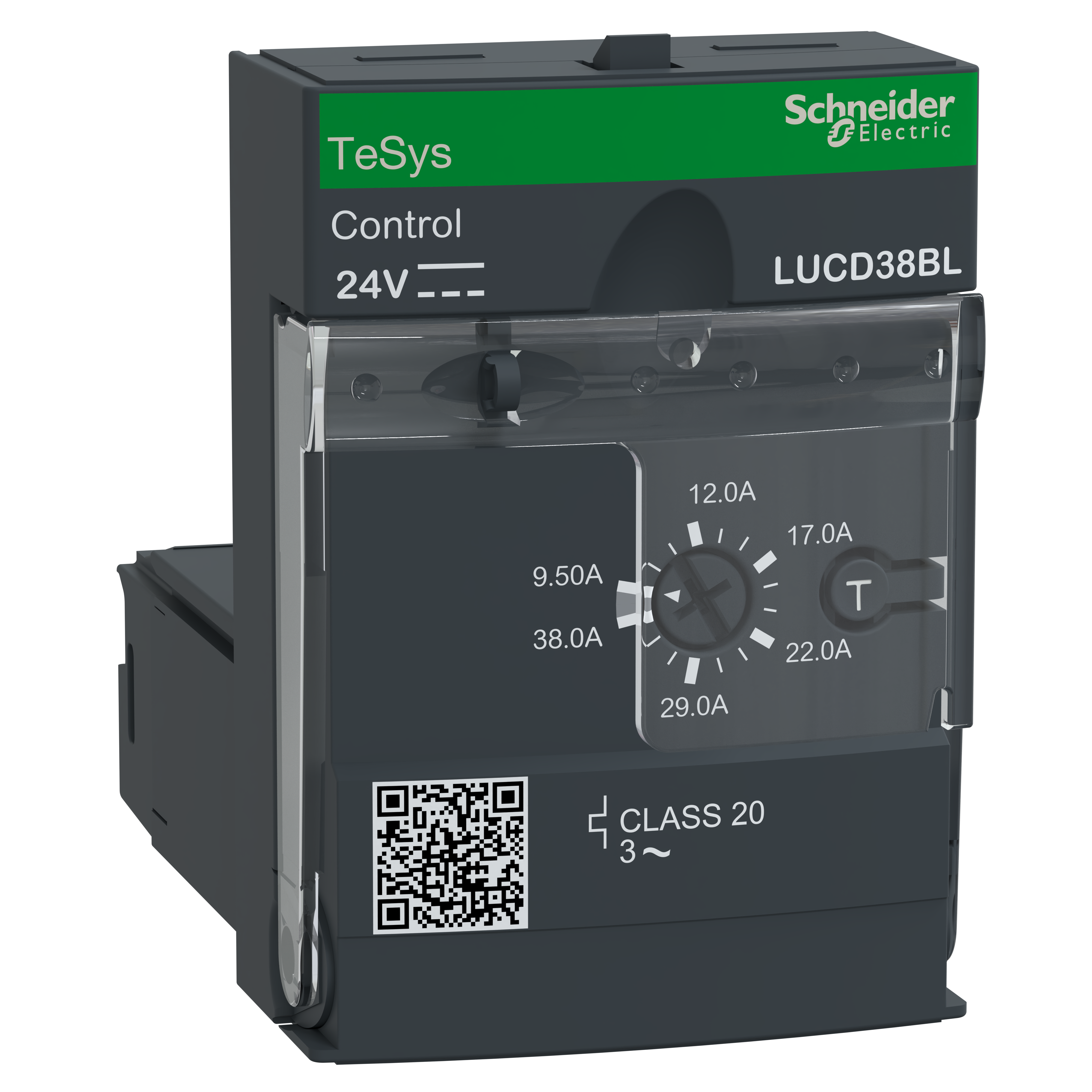 SCHNEIDER ELECTRIC - Unità di controllo avanzata, TeSys Ultra, 3P, da 9,5 a 38 A, 690 Vca, protezione e diagnostica, classe 20, bobina 24 Vcc
