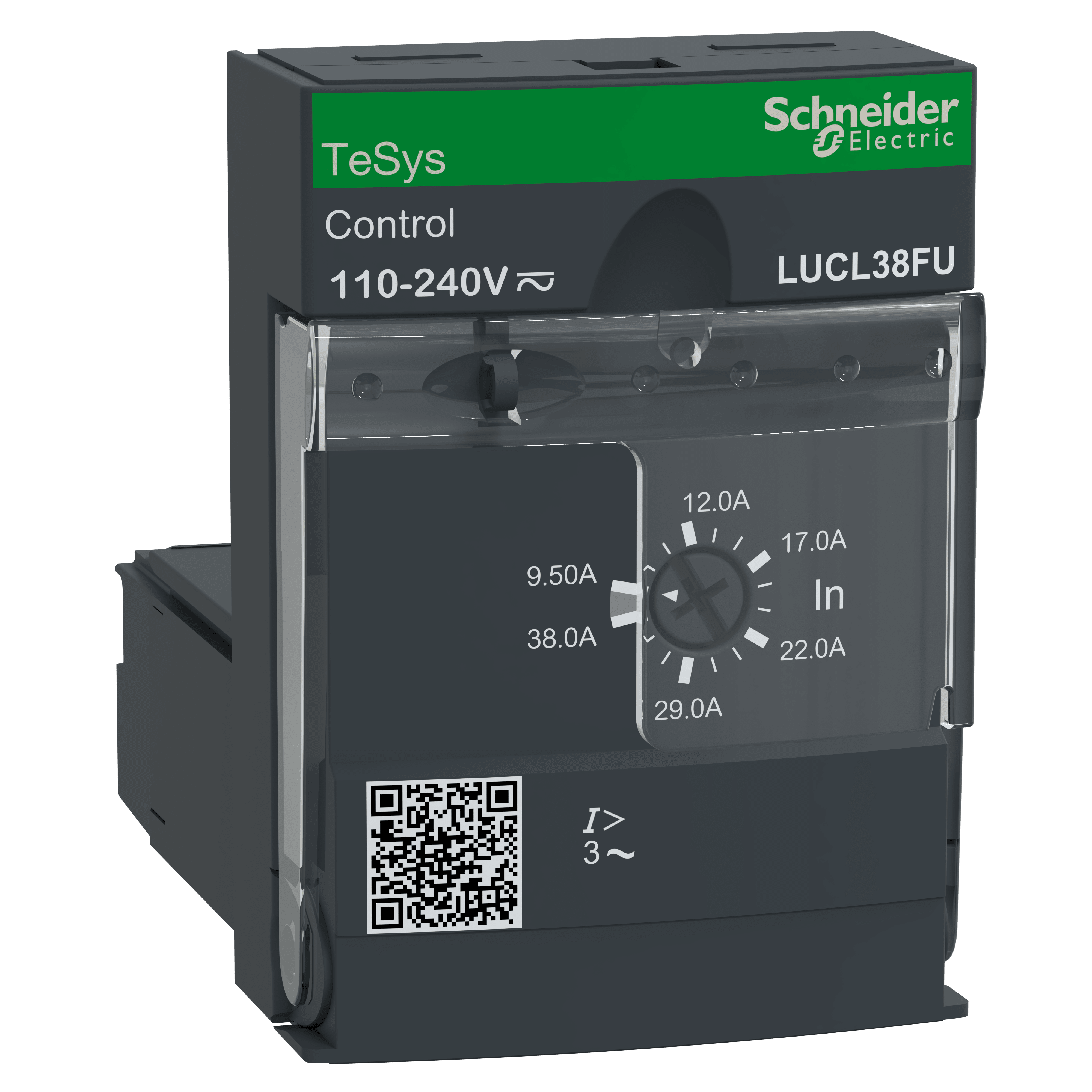 SCHNEIDER ELECTRIC - Unità di controllo standard, TeSys Ultra, 3P, da 9,5 a 38 A, 690 VCA, protezione magnetica, bobina da 110 a 240 VCA/CC