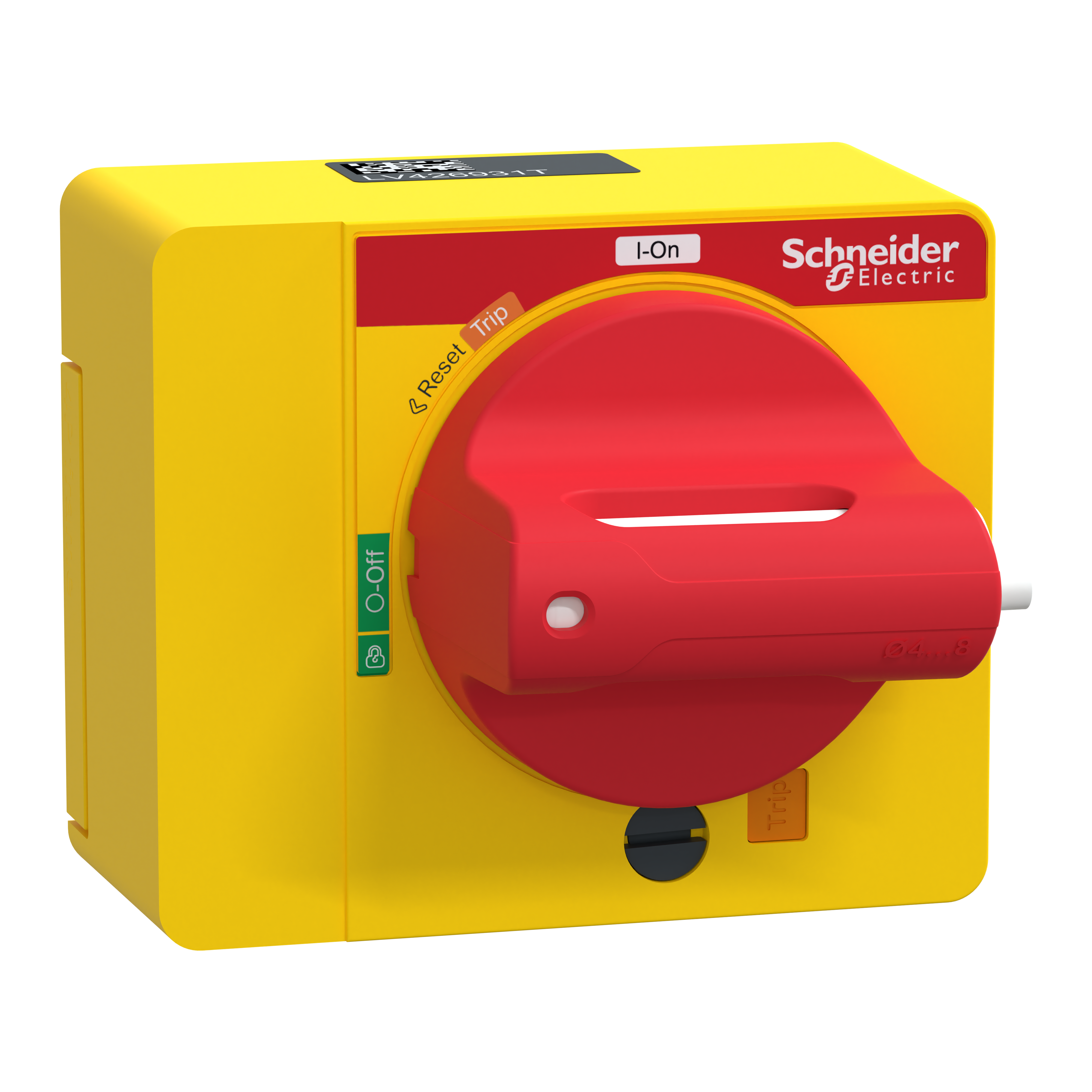 SCHNEIDER ELECTRIC - Manovra rotativa diretta, ComPacT NSXm, manovra rossa su fronte giallo, IP40