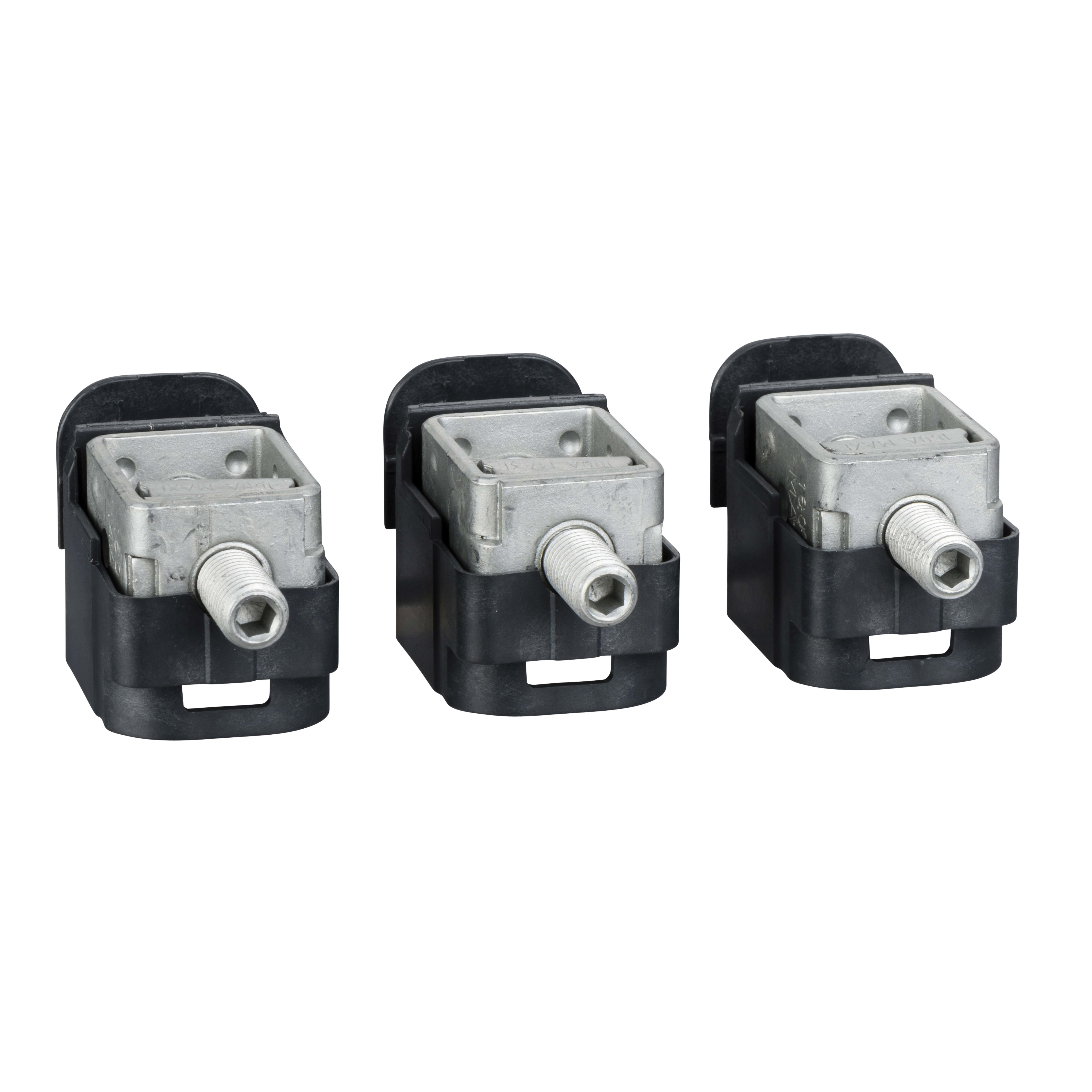 SCHNEIDER ELECTRIC - 3 morsetti in acciaio - per 1 cavo 1,5..95 mm² - INS250, NSX100..250