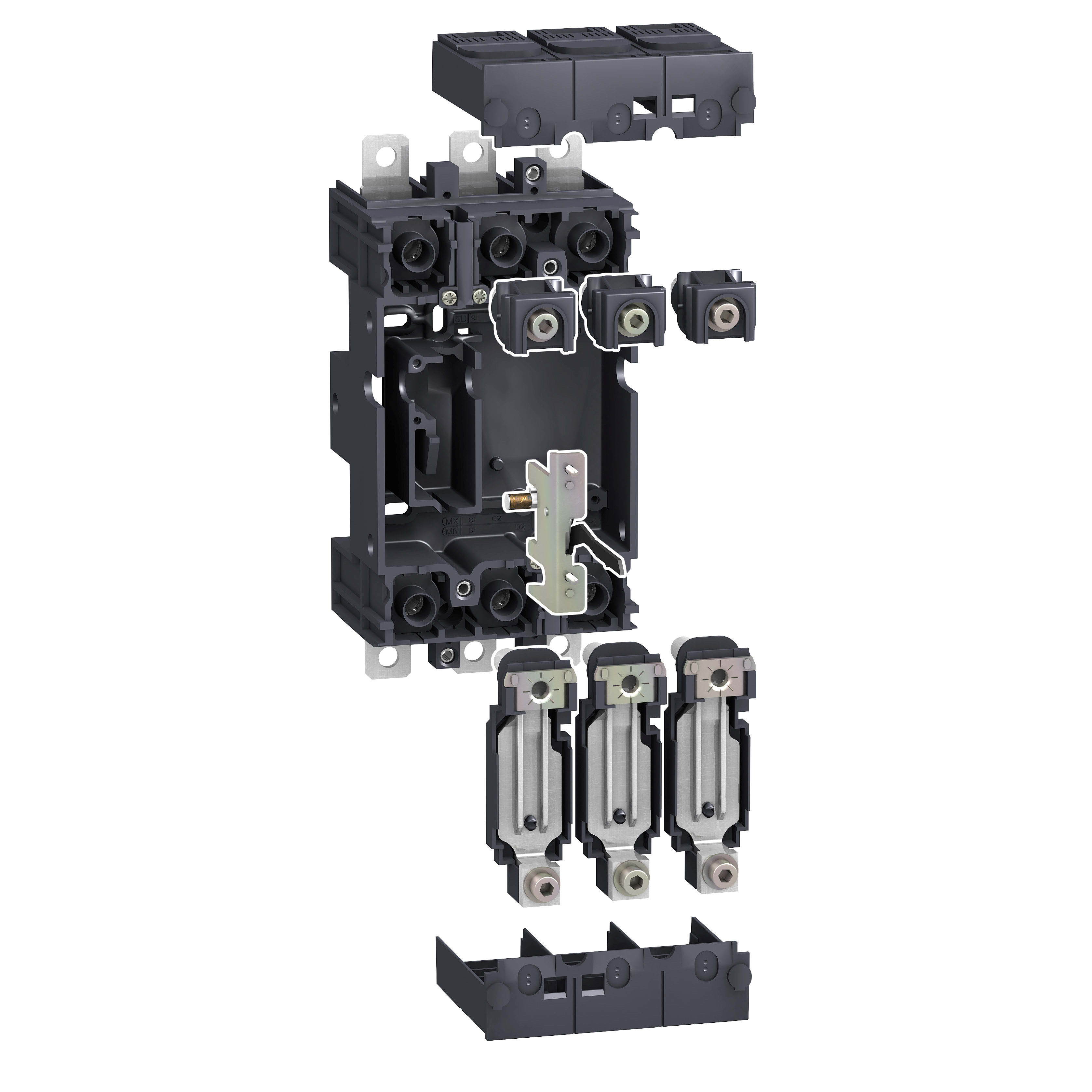 SCHNEIDER ELECTRIC - Kit con base plug-in - 3 poli - Per Vigi NSX100..250