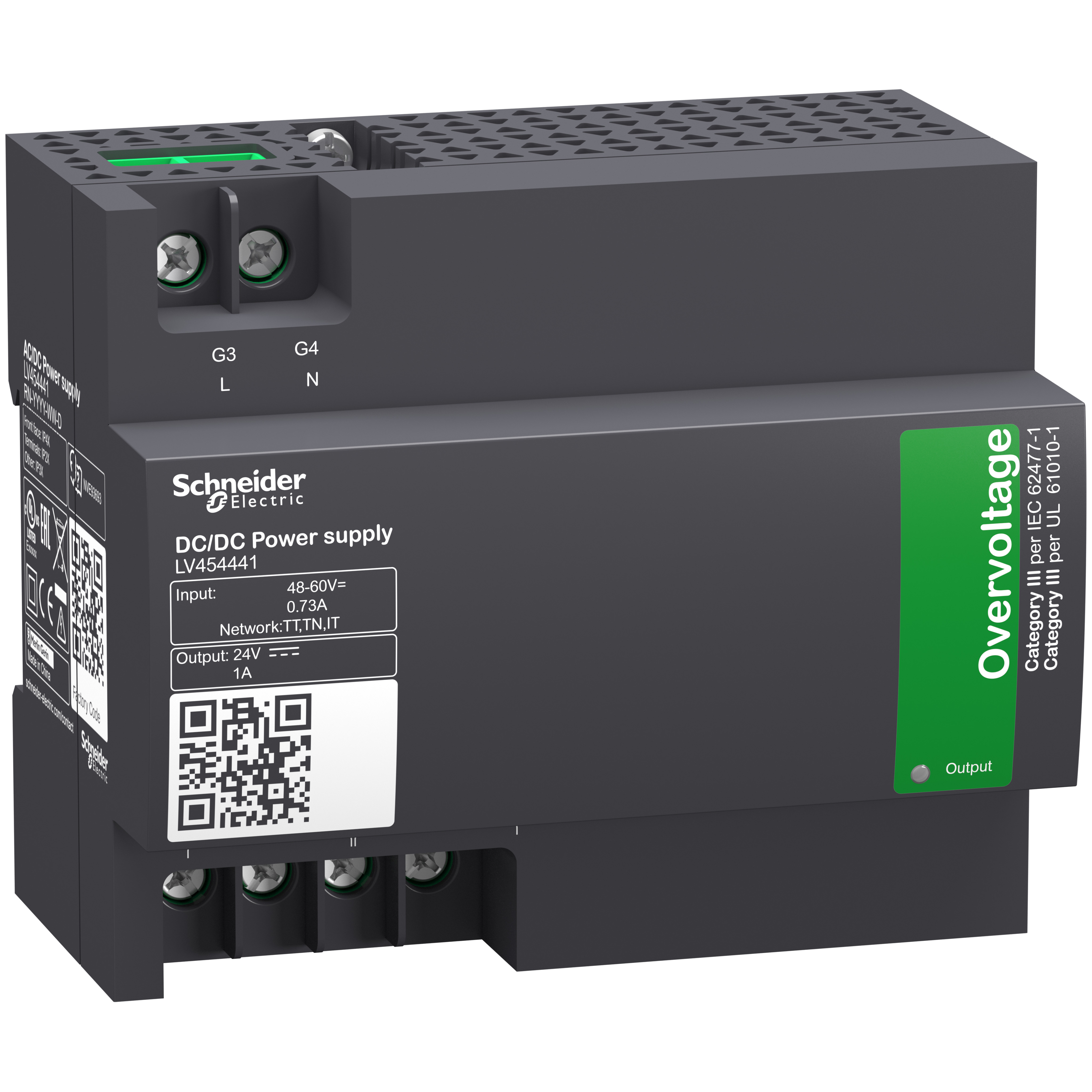 SCHNEIDER ELECTRIC - modulo di alimentazione esterno, tensione di ingresso da 48 V CC a 60 V CC, tensione di uscita 24 V CC, corrente di uscita 1 A