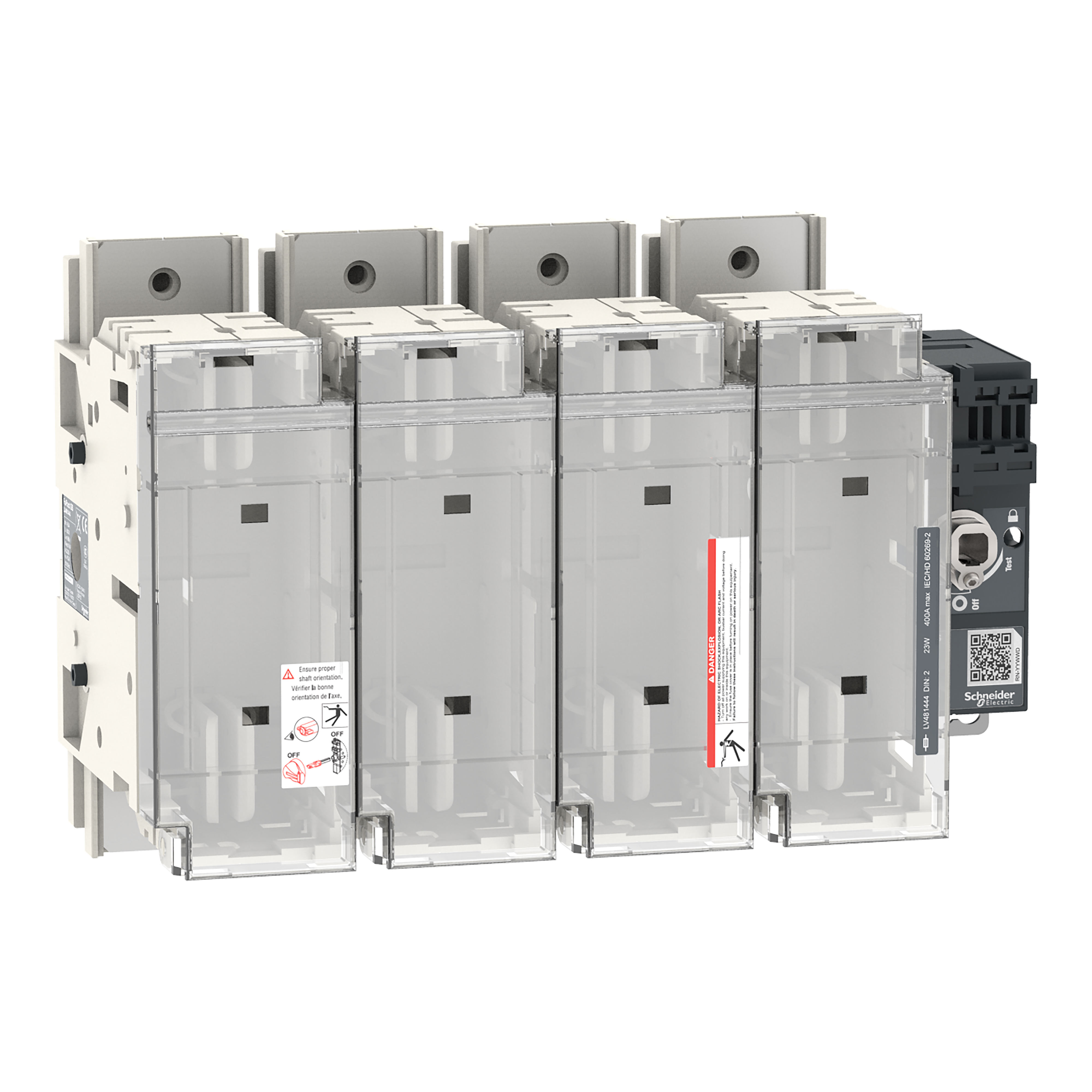 SCHNEIDER ELECTRIC - Interruttore-sezionatore con fusibili, FuPact, FuPactGS DIN400/2, 4 poli