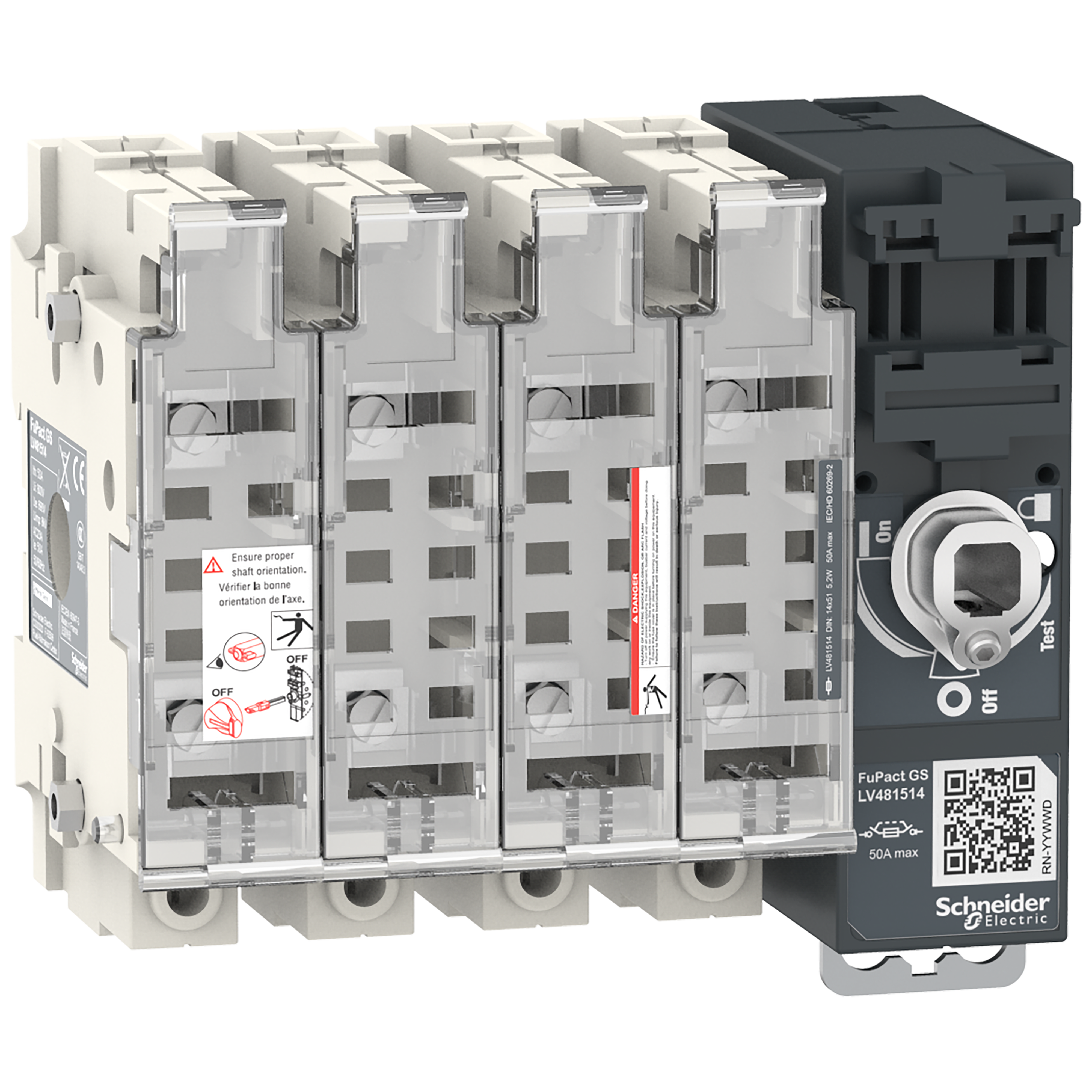 SCHNEIDER ELECTRIC - Interruttore-sezionatore con fusibili, FuPact, FuPactGS NFC50, 4 poli
