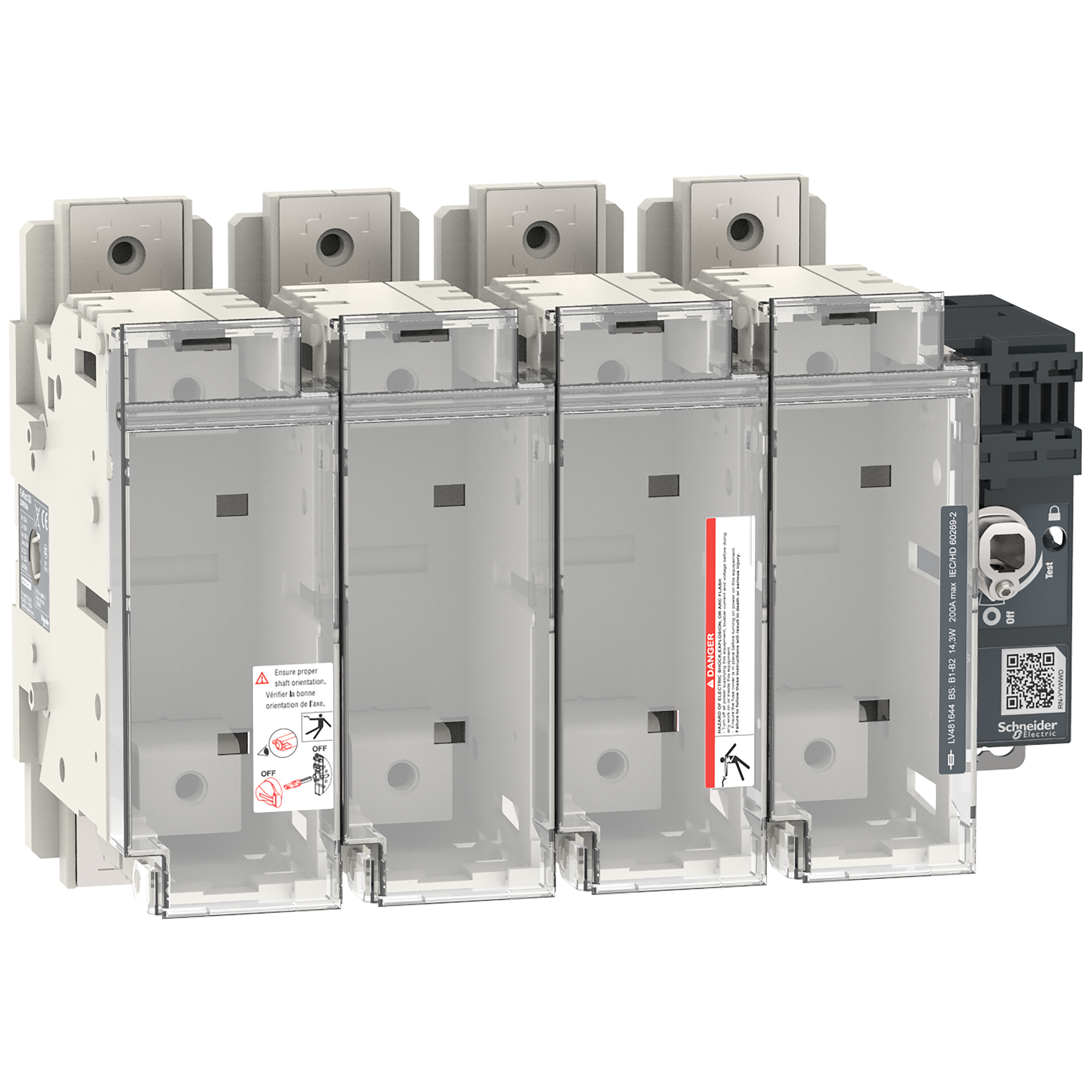 SCHNEIDER ELECTRIC - Interruttore-sezionatore con fusibili, FuPact, FuPactGS BS200, 4 poli