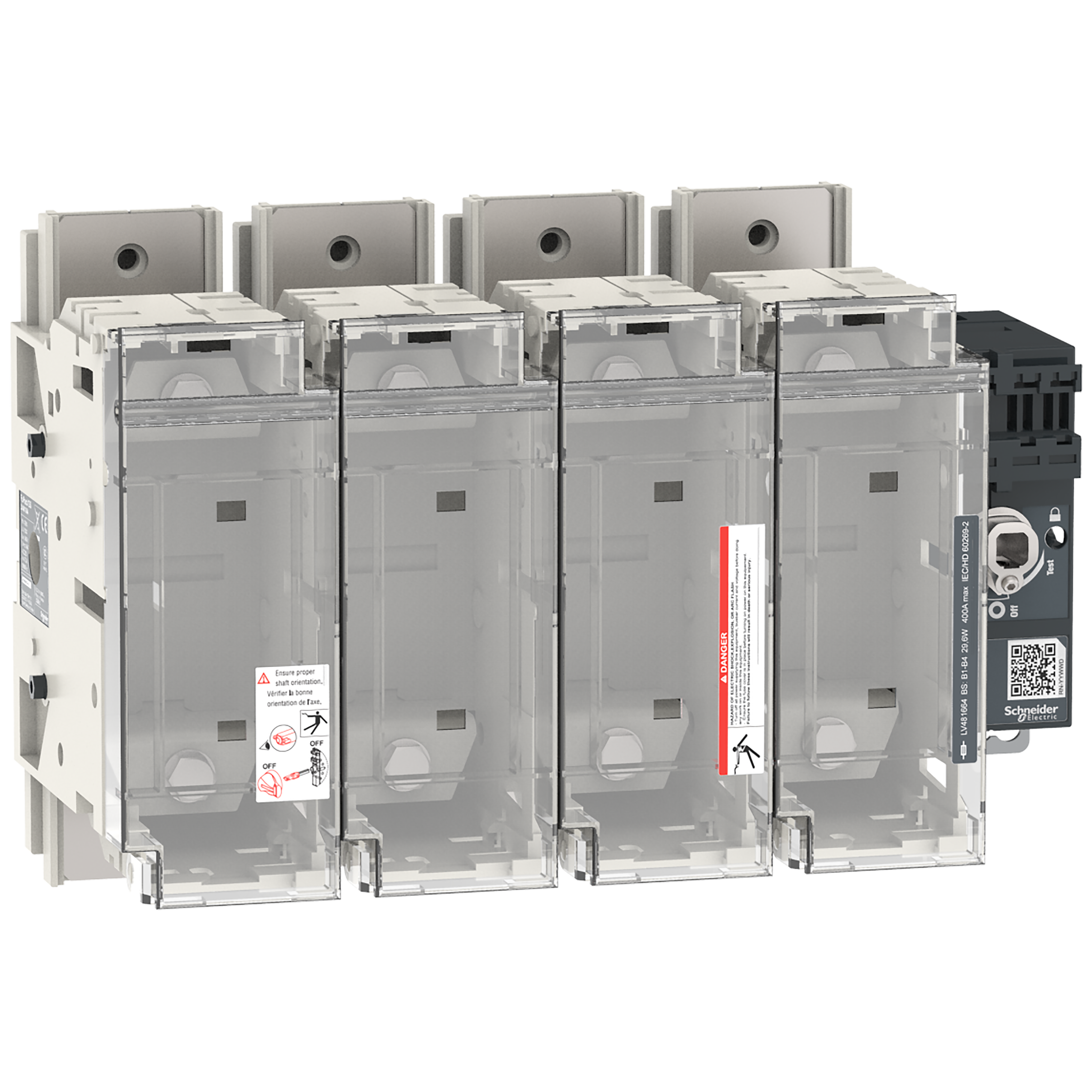 SCHNEIDER ELECTRIC - Interruttore-sezionatore con fusibili, FuPact, FuPactGS BS400, 4 poli