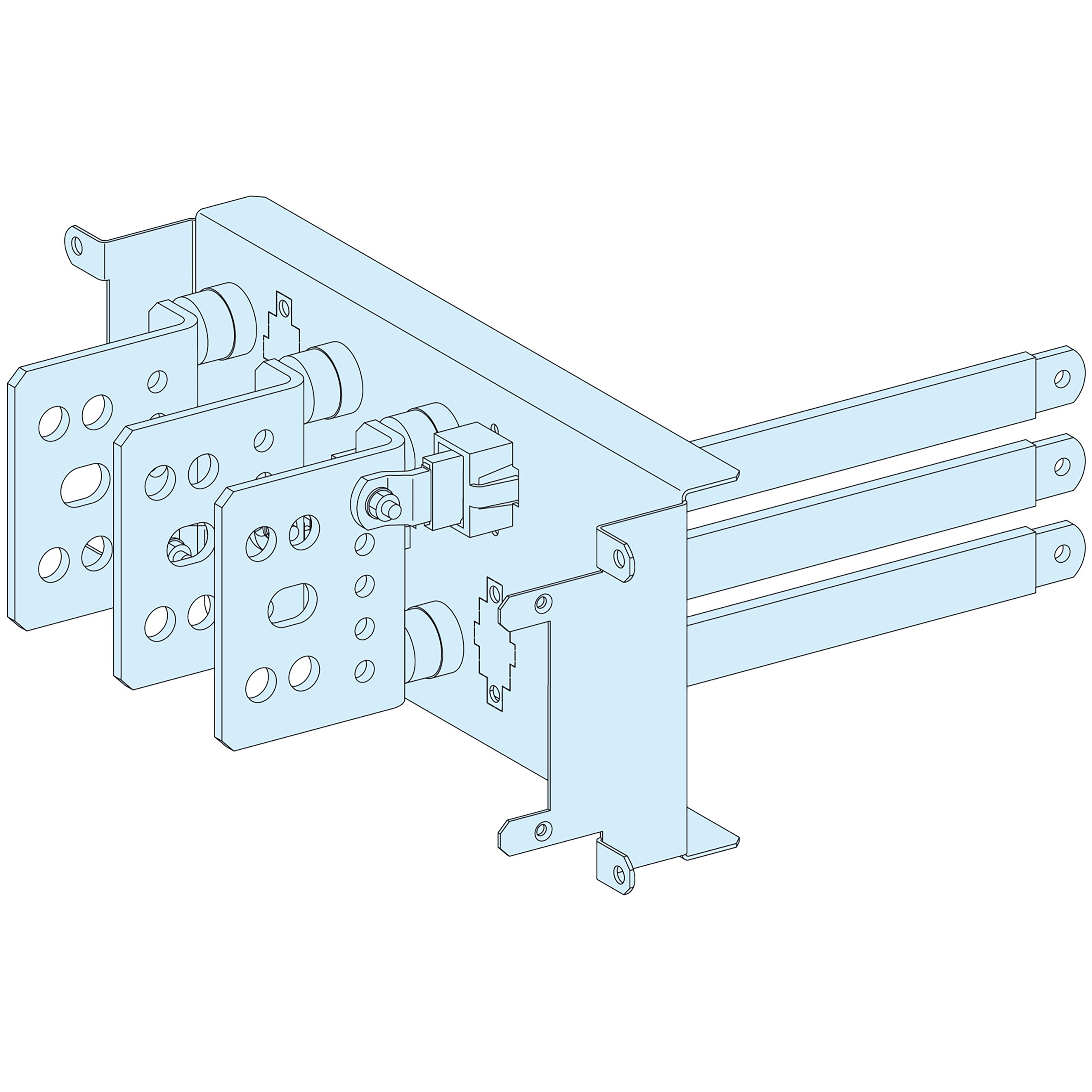 SCHNEIDER ELECTRIC - Struttura, PrismaSeT, Collegamento, Coll. a valle NS250 fisso/dir 3P