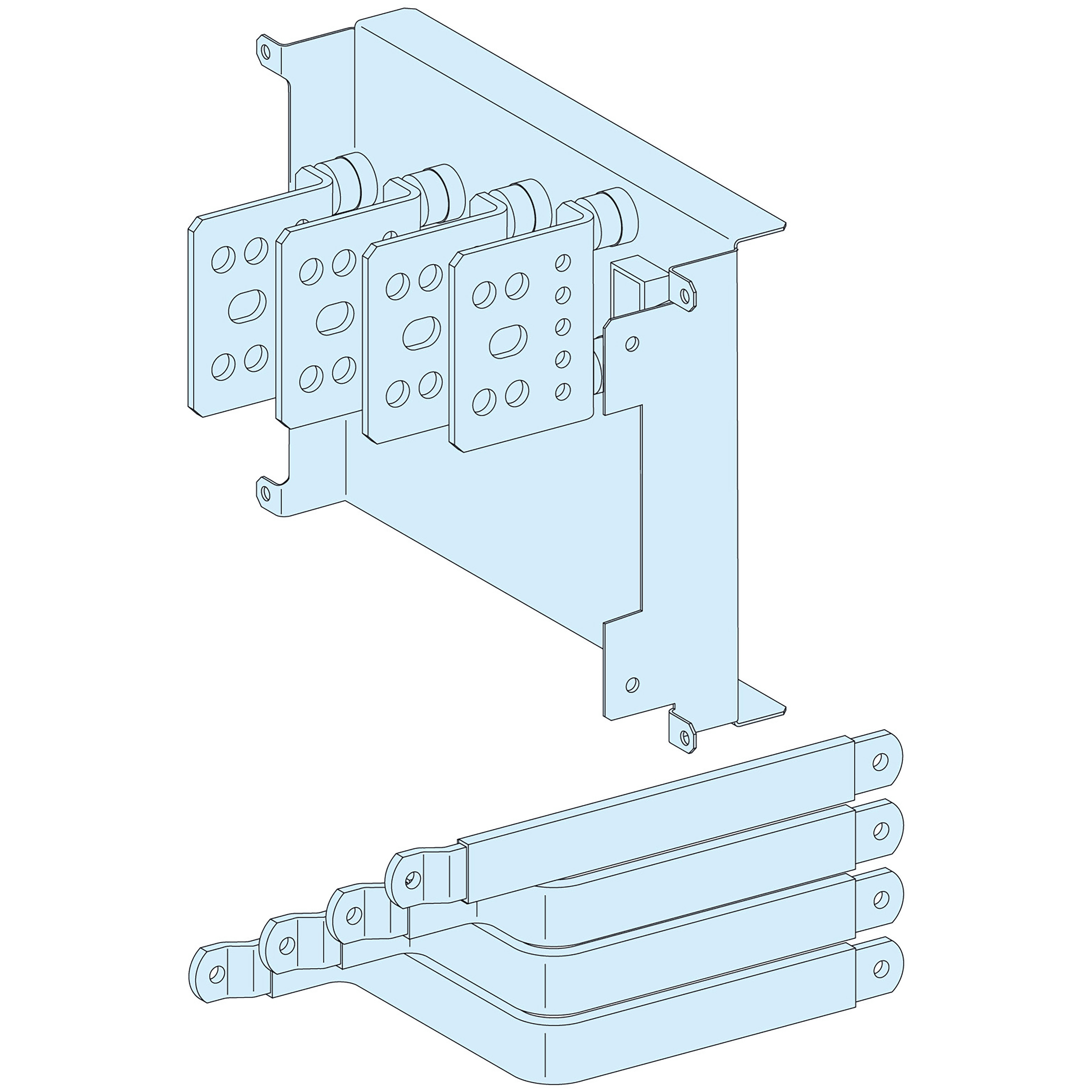 SCHNEIDER ELECTRIC - Struttura, PrismaSeT, Collegamento, Coll. a valle NS630 fisso/dir4P