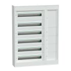 SCHNEIDER ELECTRIC - Centralino per apparecchi modulari con canalina laterale, PrismaSeT S, parete, 6 x 24 moduli, 1 morsettiera di terra, senza porta
