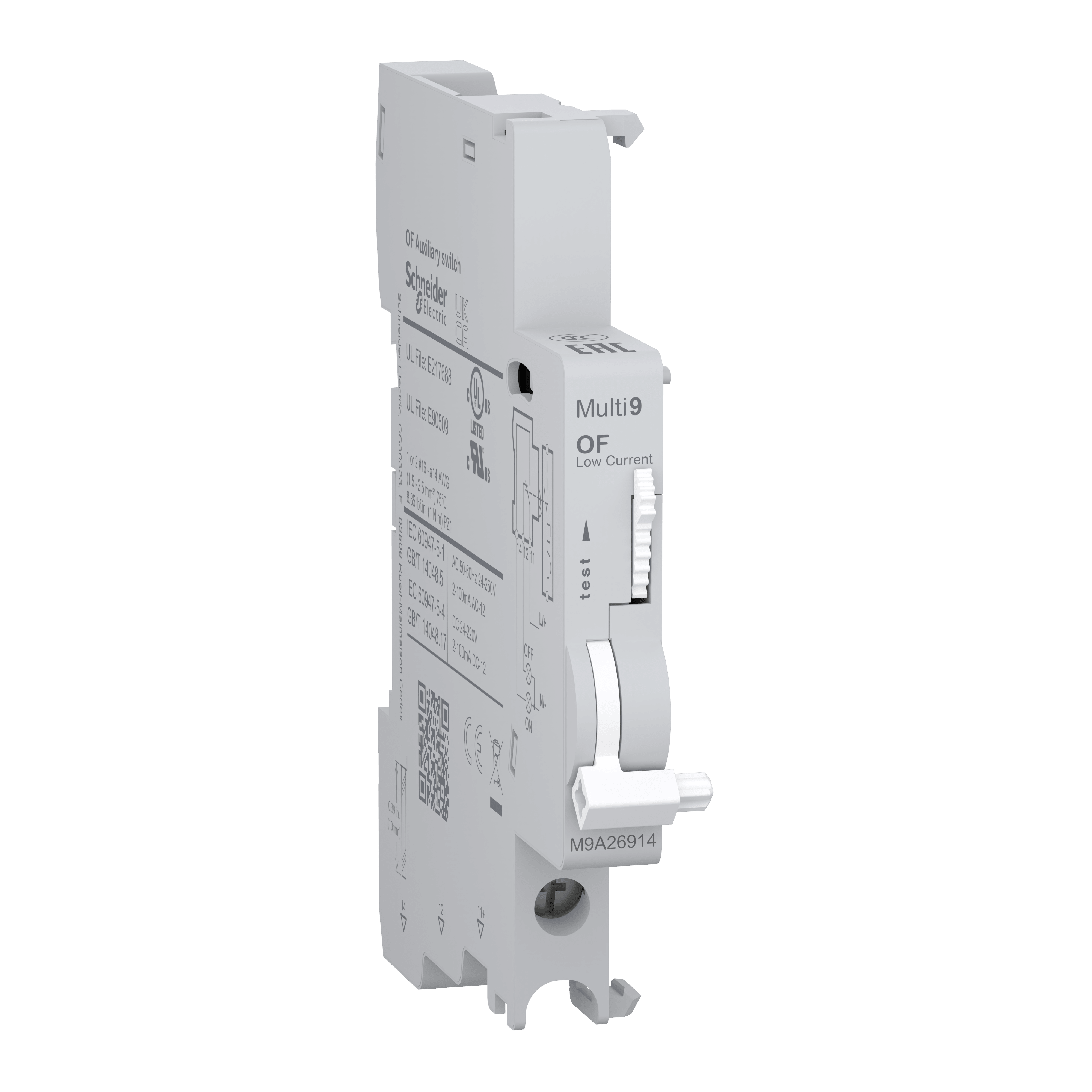 SCHNEIDER ELECTRIC - Contatto ausiliario Multi9 OF 24-415VAC 24-130VDC, 2mA to 100mA, connessione dal basso