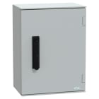 SCHNEIDER ELECTRIC - Cassetta in poliestere montata a parete, PanelSeT PLM, porta piena, con maniglia, 430x330x200mm, IP66, IK10, RAL 7035