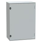 SCHNEIDER ELECTRIC - Cassetta in poliestere montata a parete, PanelSeT PLM, porta piena, con piastra in bakelite, 747x536x300mm, IP66, IK10, RAL 7035