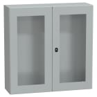 SCHNEIDER ELECTRIC - Cassetta in acciaio montata a parete, PanelSeT S3D,  porta trasparente doppia senza piastra 1000x1000x300, IP55, IK08