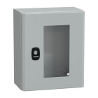 SCHNEIDER ELECTRIC - Cassetta in acciaio montata a parete, PanelSeT S3D, porta trasparente, senza piastra di montaggio, 300x250x150 mm, IP66, IK08