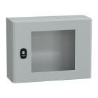 SCHNEIDER ELECTRIC - Cassetta in acciaio montata a parete, PanelSeT S3D, porta trasparente, senza piastra di montaggio, 300x400x150 mm, IP66, IK08