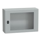 SCHNEIDER ELECTRIC - Cassetta in acciaio montata a parete, PanelSeT S3D, porta trasparente, senza piastra di montaggio, 400x600x200mm, IP66, IK08