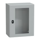 SCHNEIDER ELECTRIC - Cassetta in acciaio montata a parete, PanelSeT S3D, porta trasparente, senza piastra di montaggio, 500x400x250mm, IP66, IK08