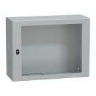 SCHNEIDER ELECTRIC - Cassetta in acciaio montata a parete, PanelSeT S3D, porta trasparente, senza piastra di montaggio, 600x800x300mm, IP66, IK08