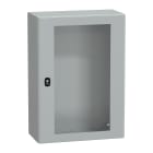 SCHNEIDER ELECTRIC - Cassetta in acciaio montata a parete, PanelSeT S3D, porta trasparente, senza piastra di montaggio, 700x500x250mm, IP66, IK08