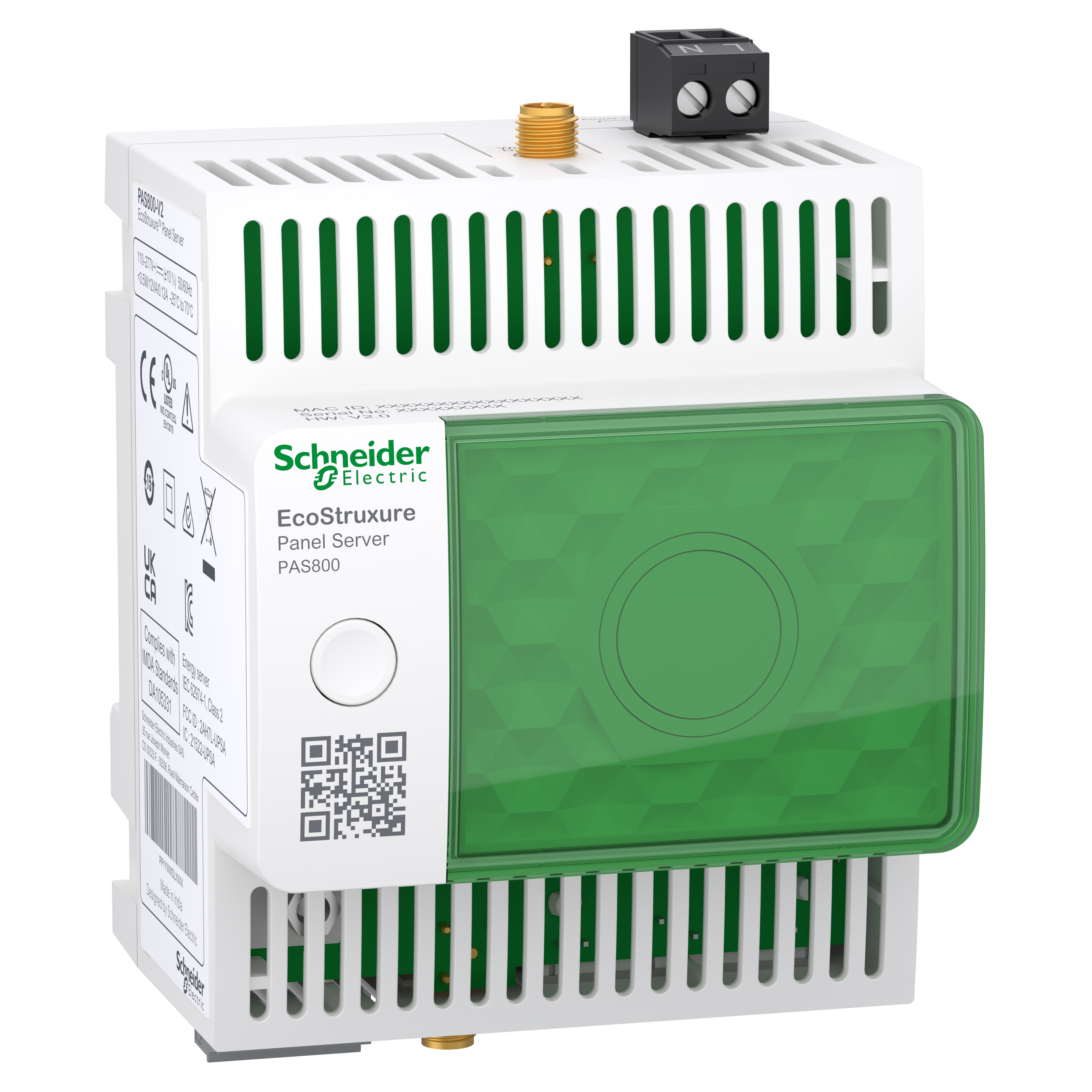SCHNEIDER ELECTRIC - Energy Server, PowerLogic, Panel Server Advanced, datalogger avanzato wireless e modbus, energy server, 110-277 VAC/DC