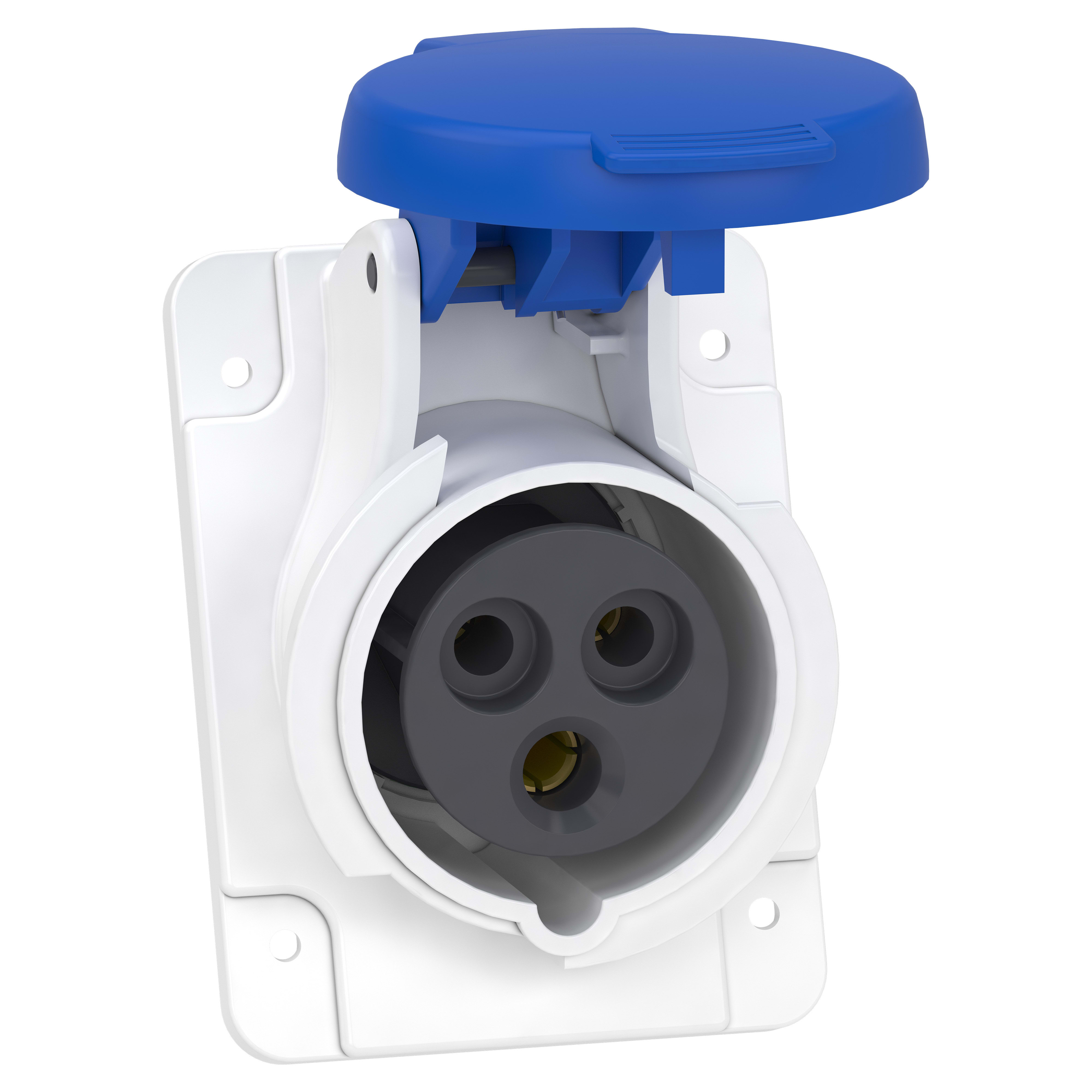 SCHNEIDER ELECTRIC - Presa da incasso inclinata, Mureva, PK, IP44, 16A, 220V, 2P+T, cablaggio rapido