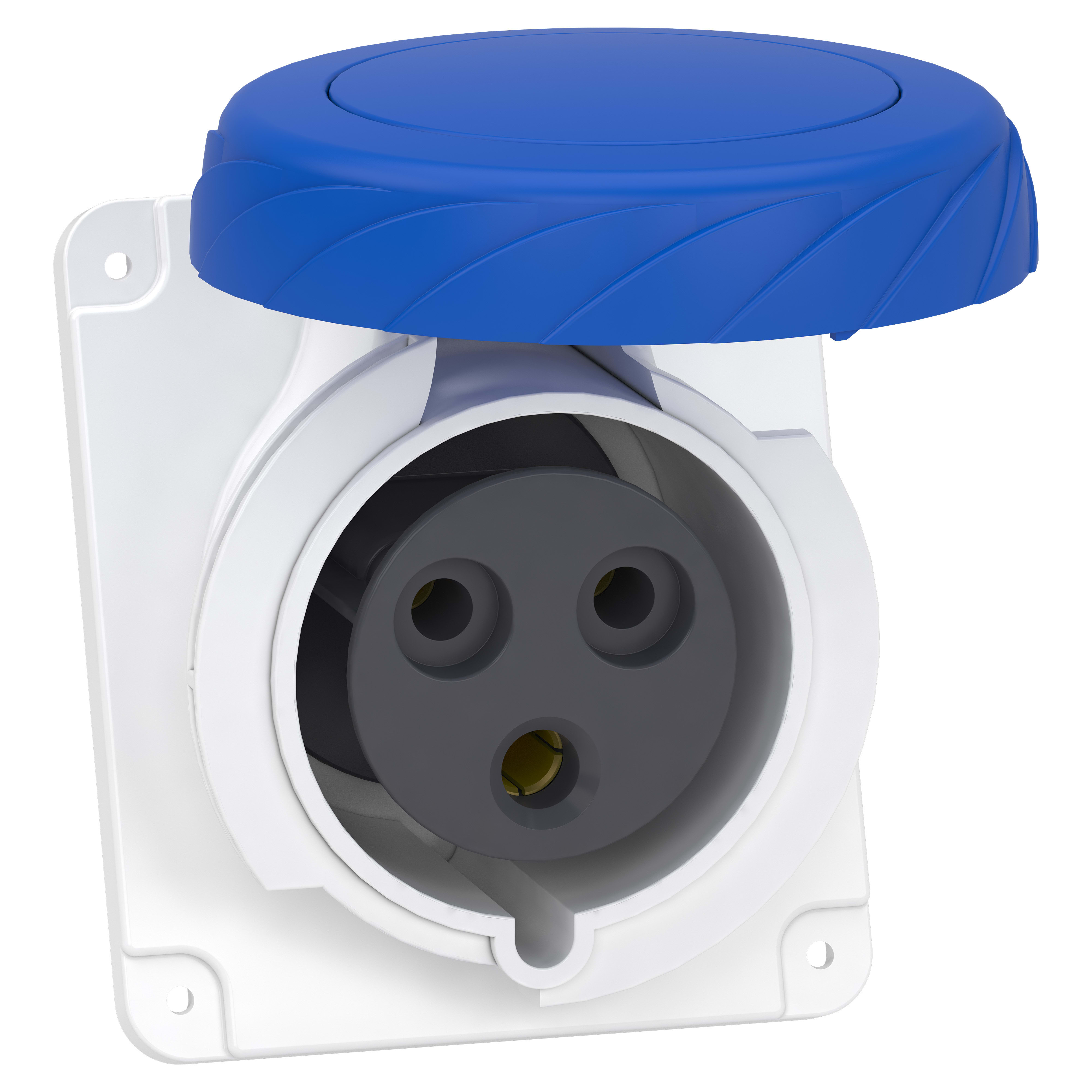 SCHNEIDER ELECTRIC - Presa da incasso inclinata, Mureva, PK, IP67, 32A, 220V, 2P+T, cablaggio rapido